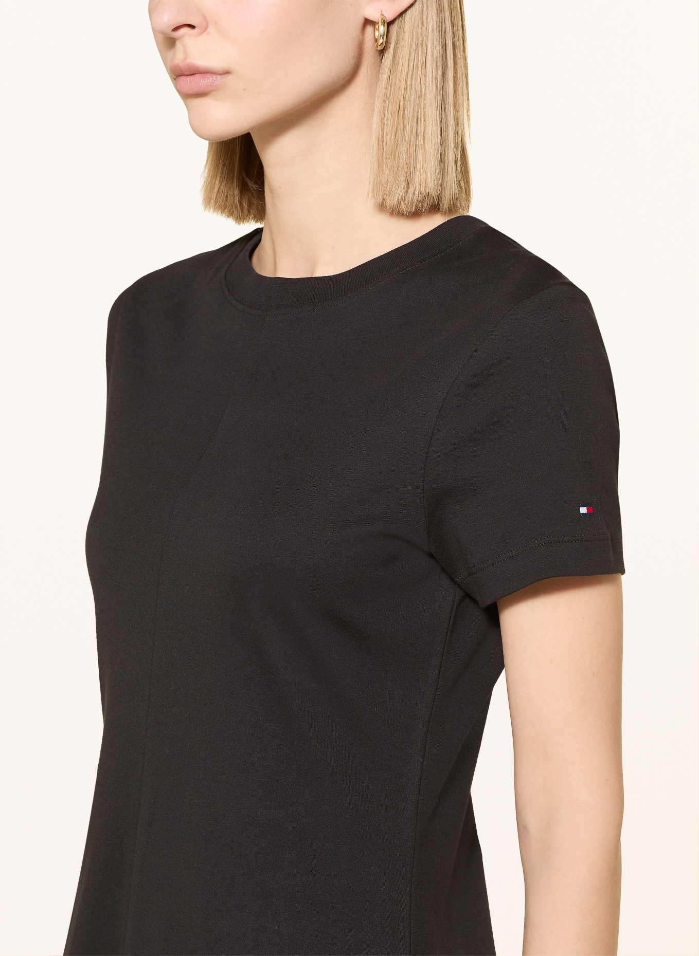 TOMMY HILFIGER Kleid INTERLOCK: SCHWARZ