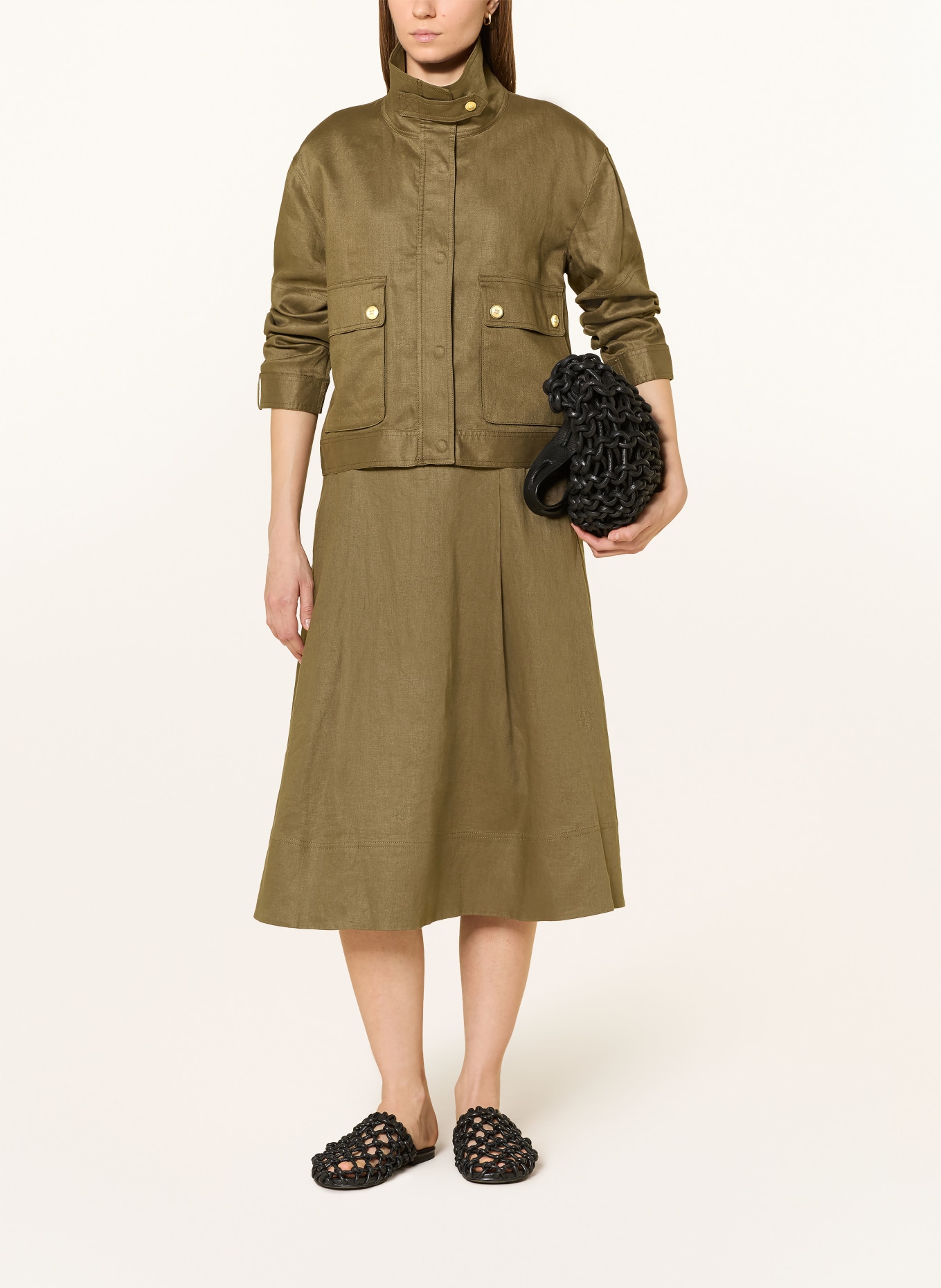 TOMMY HILFIGER Leinenjacke: KHAKI