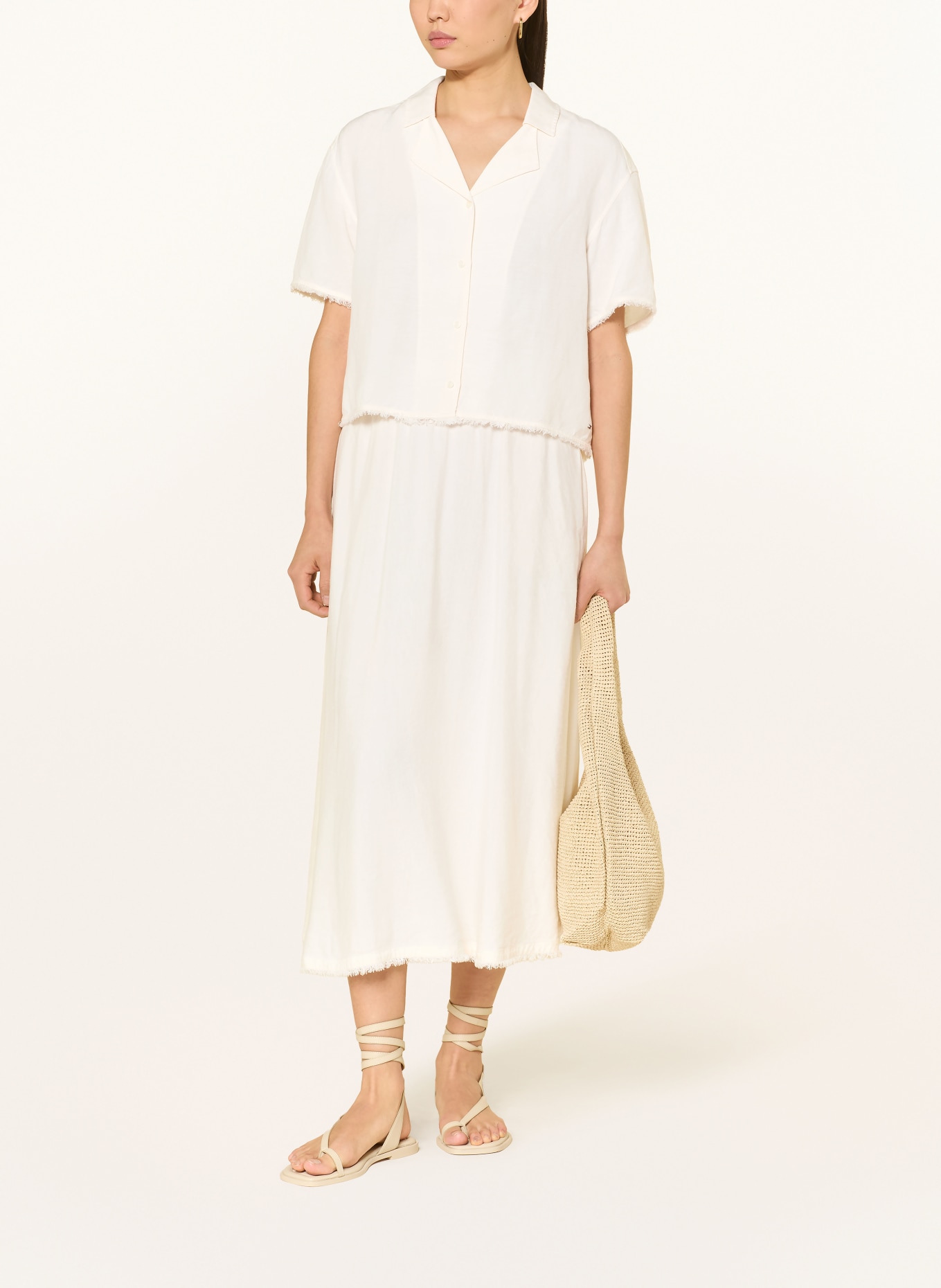 TOMMY HILFIGER Jupe en lin: BLANC