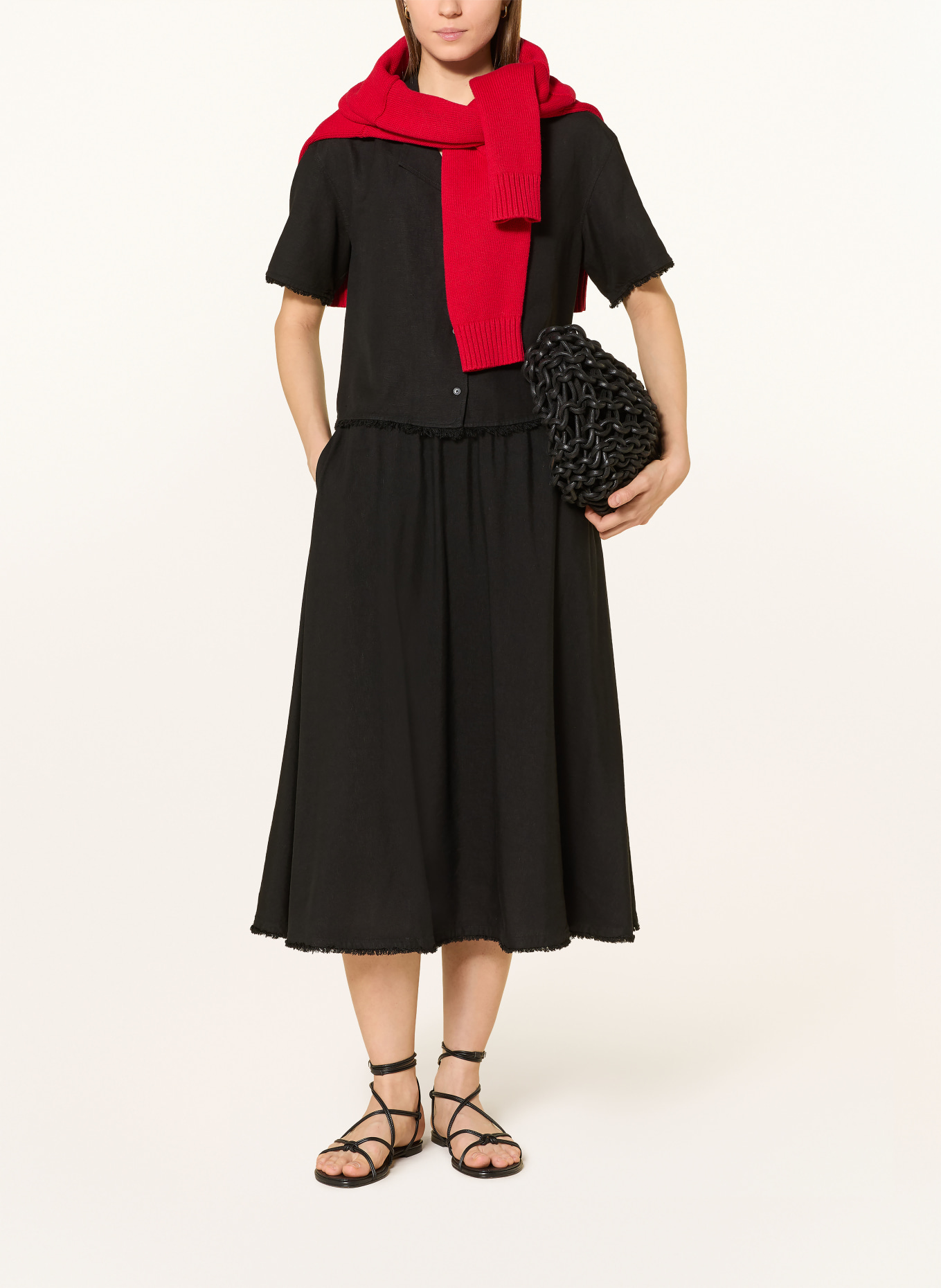 TOMMY HILFIGER Jupe en lin: NOIR