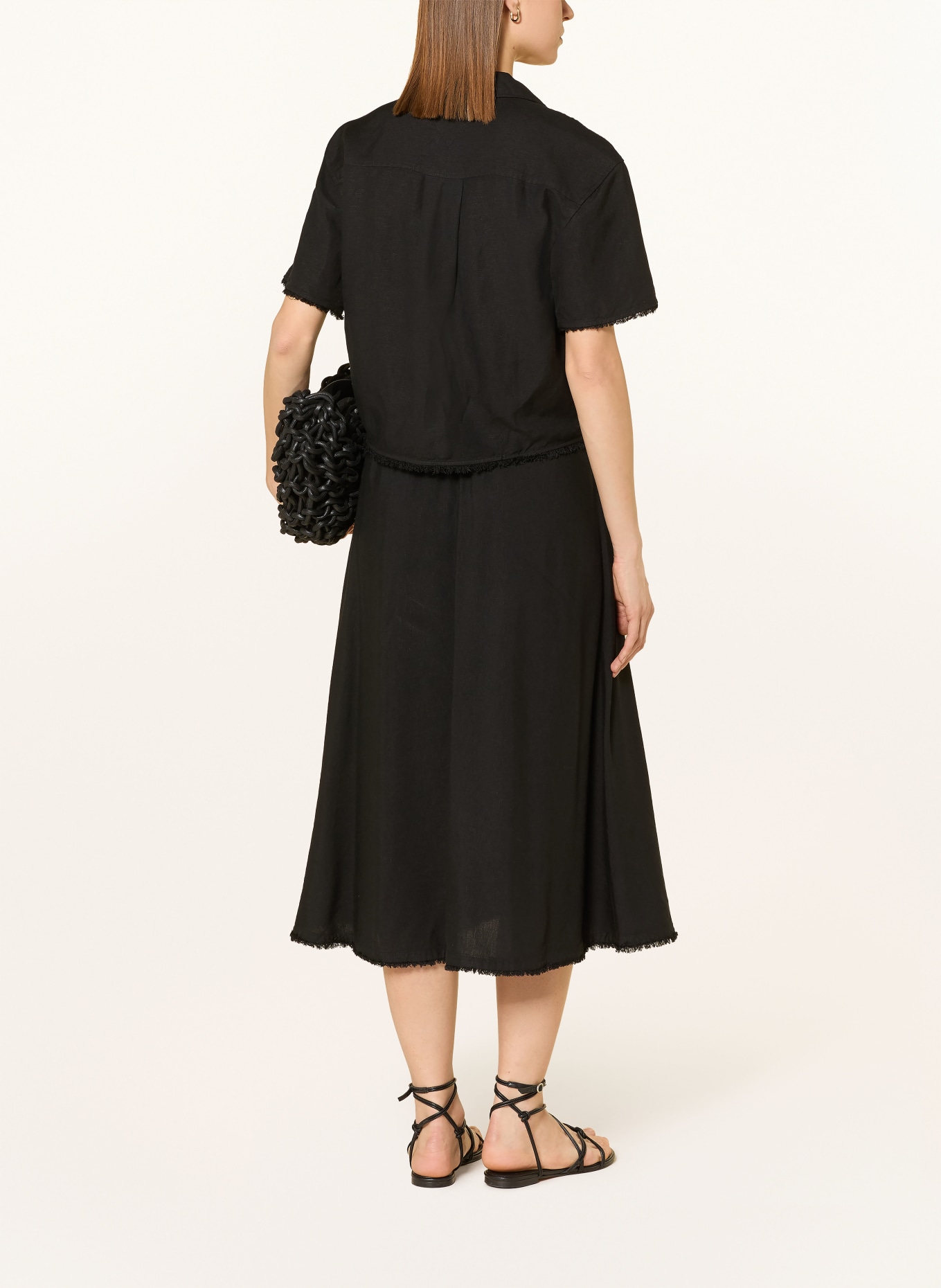 TOMMY HILFIGER Jupe en lin: NOIR