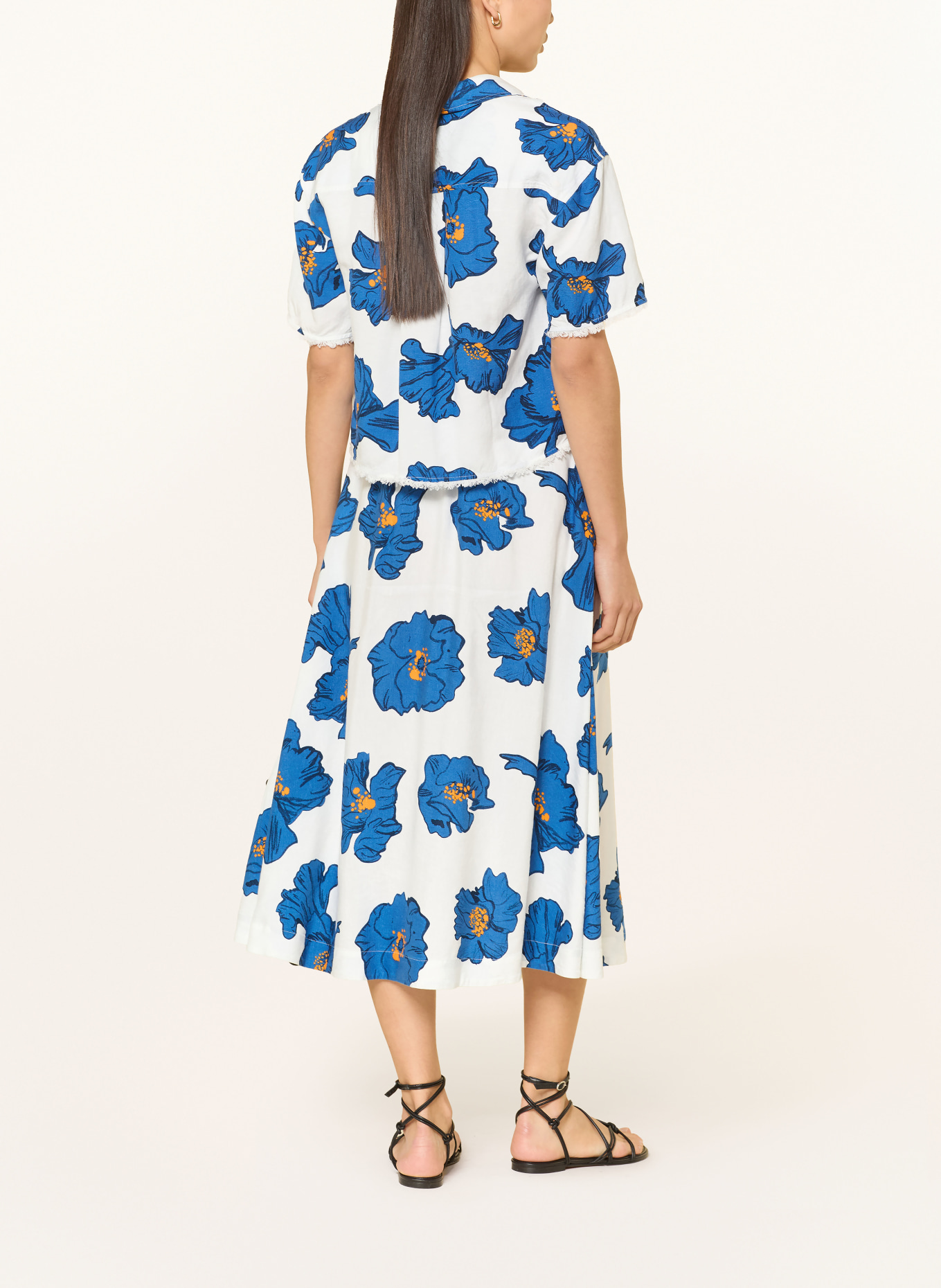 TOMMY HILFIGER Jupe en lin: BLANC / BLEU