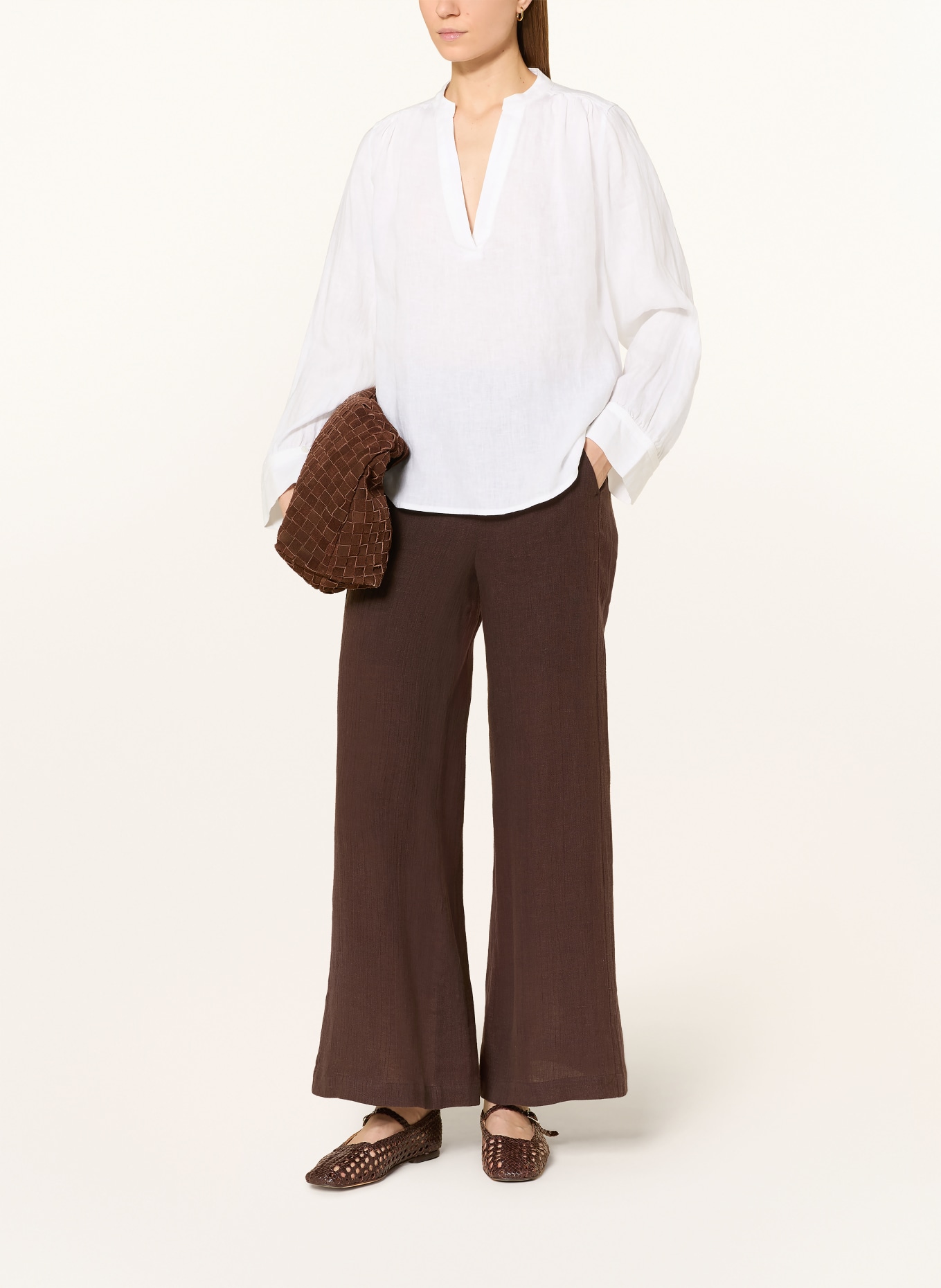 TOMMY HILFIGER Blusenshirt aus Leinen: WEISS