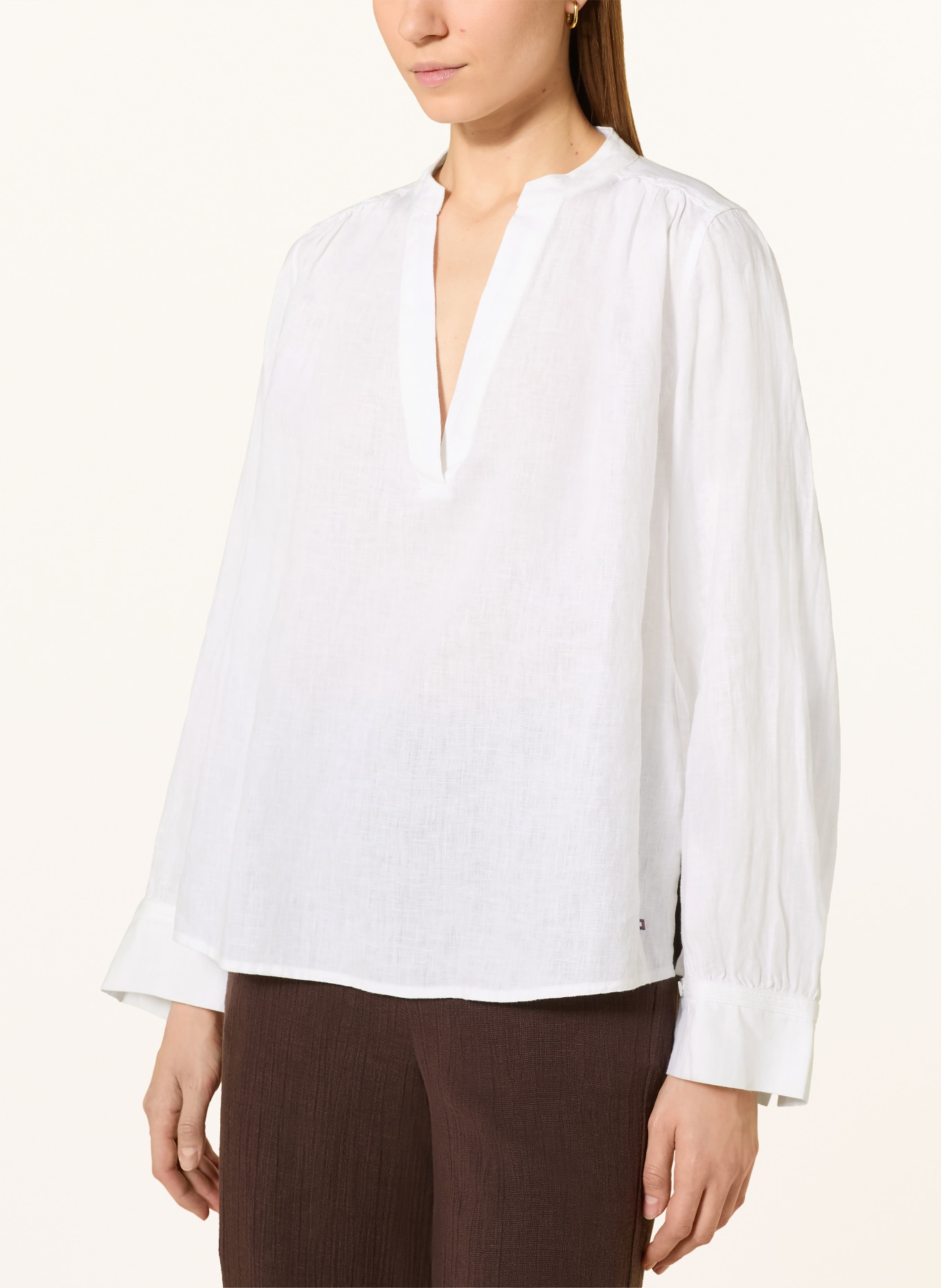 TOMMY HILFIGER Blusenshirt aus Leinen: WEISS