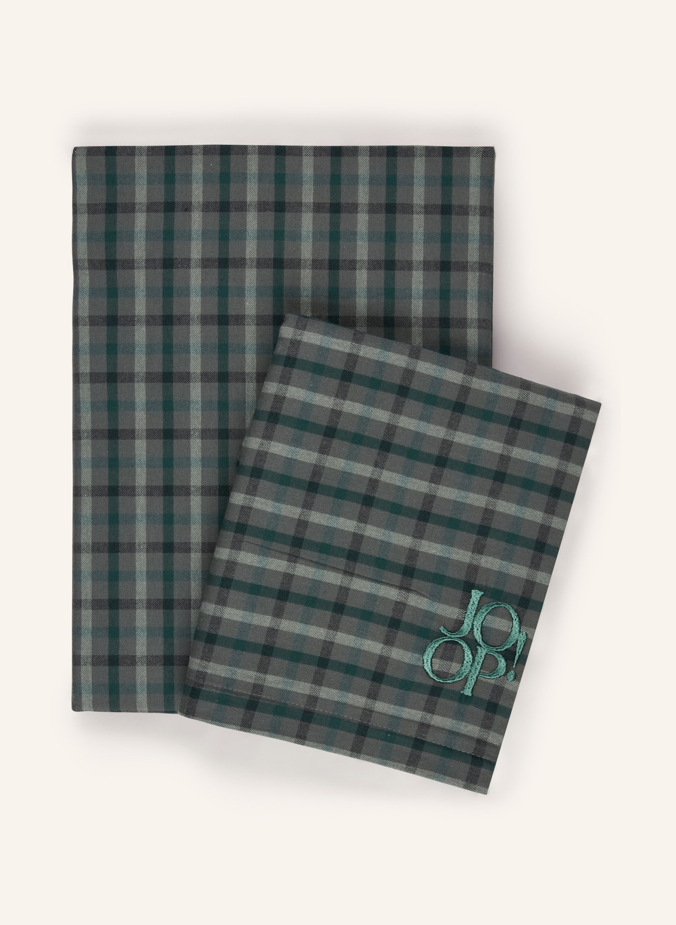 JOOP! Bettwäsche SOFT MESH: GRÜN / CREME / DUNKELGRAU