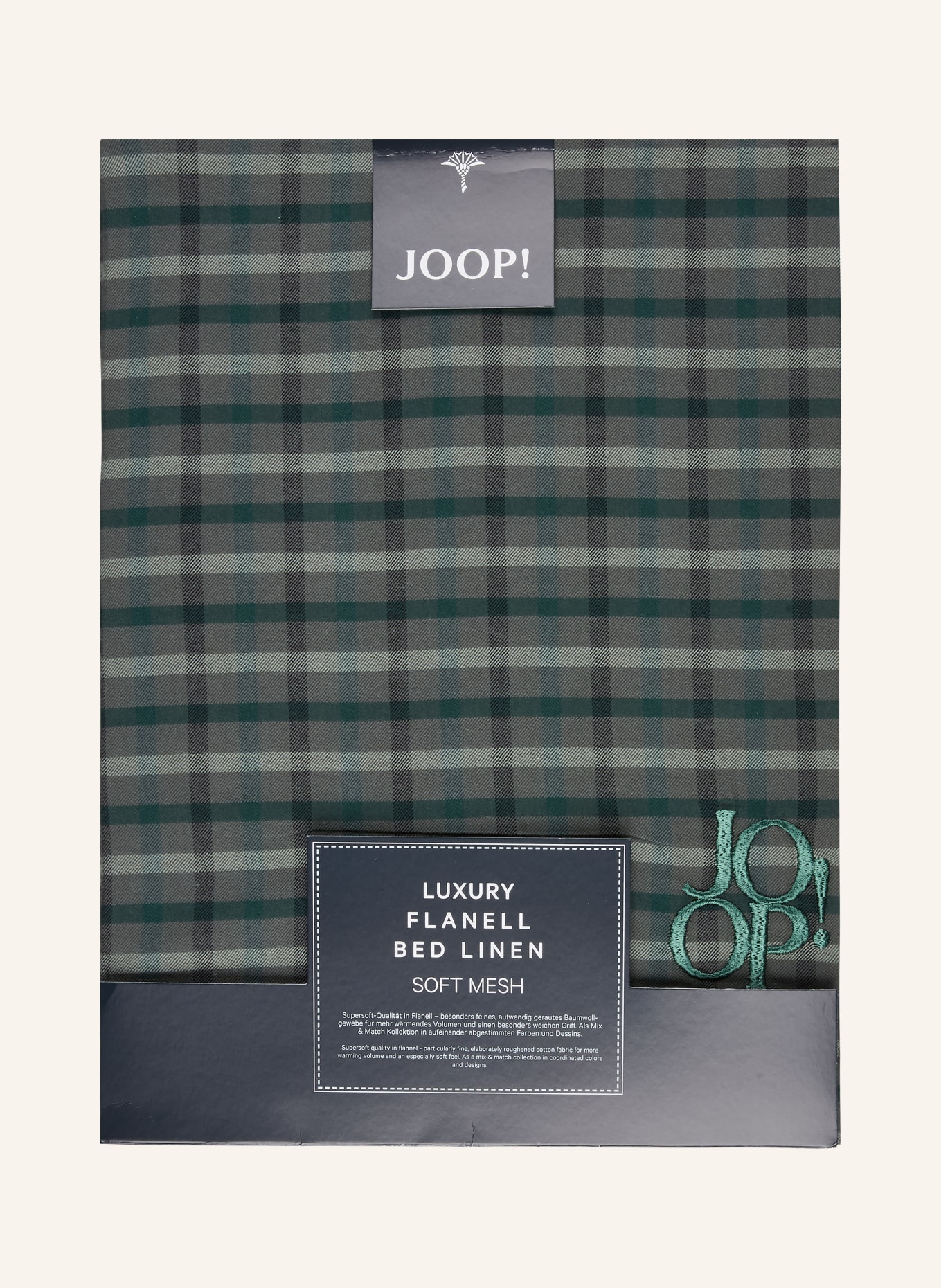 JOOP! Bettwäsche SOFT MESH: GRÜN / CREME / DUNKELGRAU