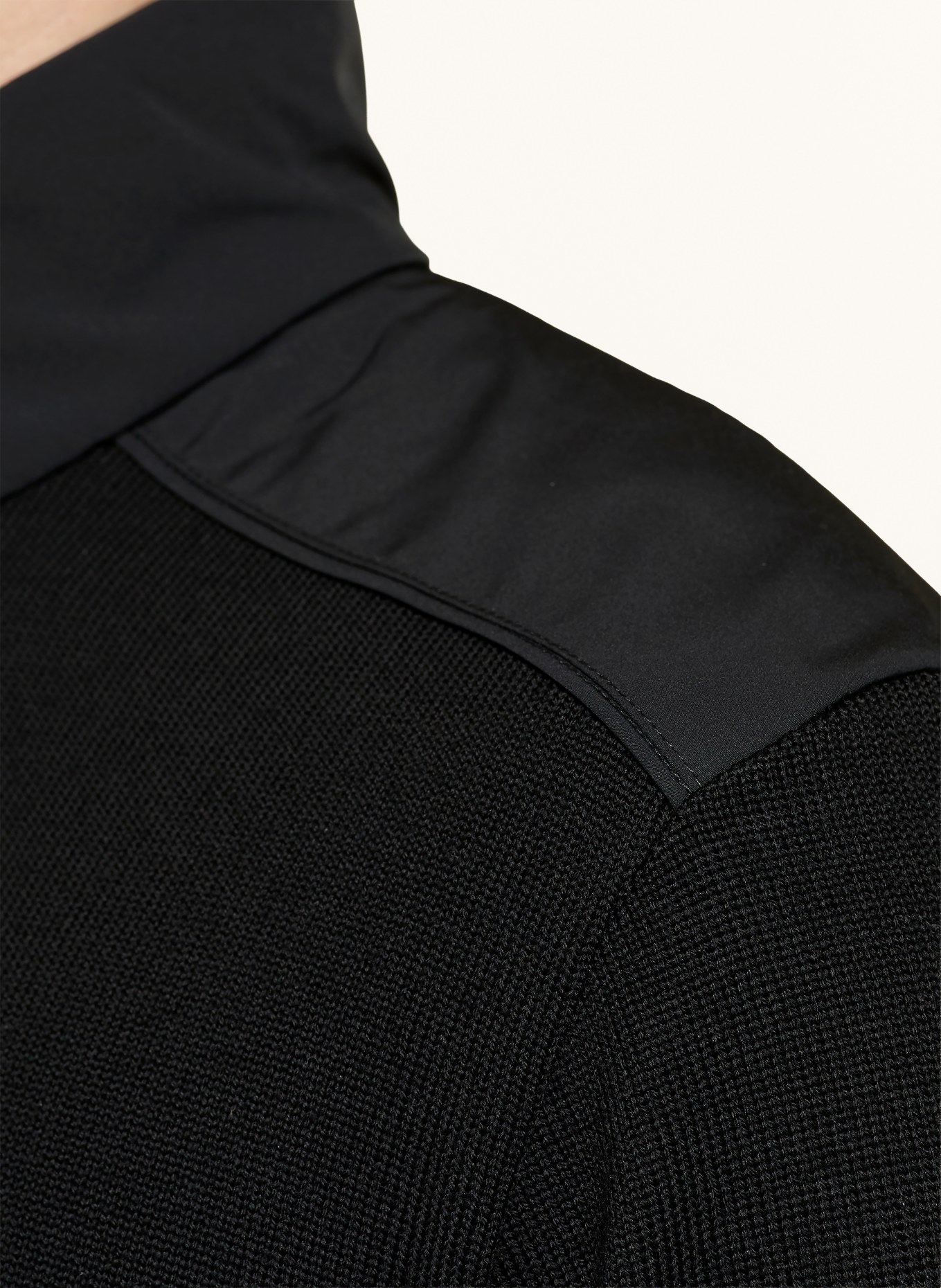 PAUL & SHARK Troyer im Materialmix: SCHWARZ