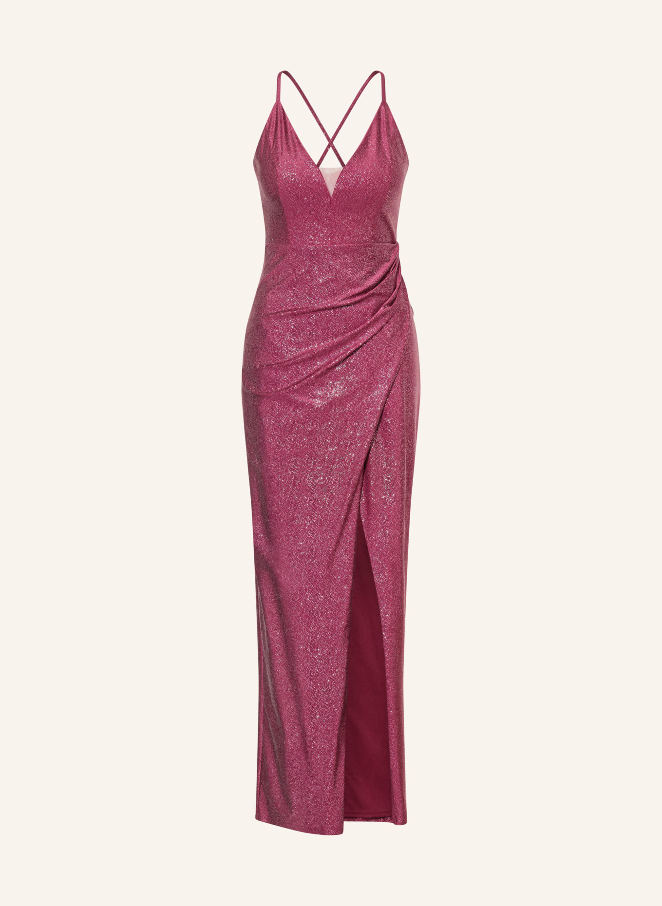 Suddenly Princess Evening gown with cut-out: DARK RED