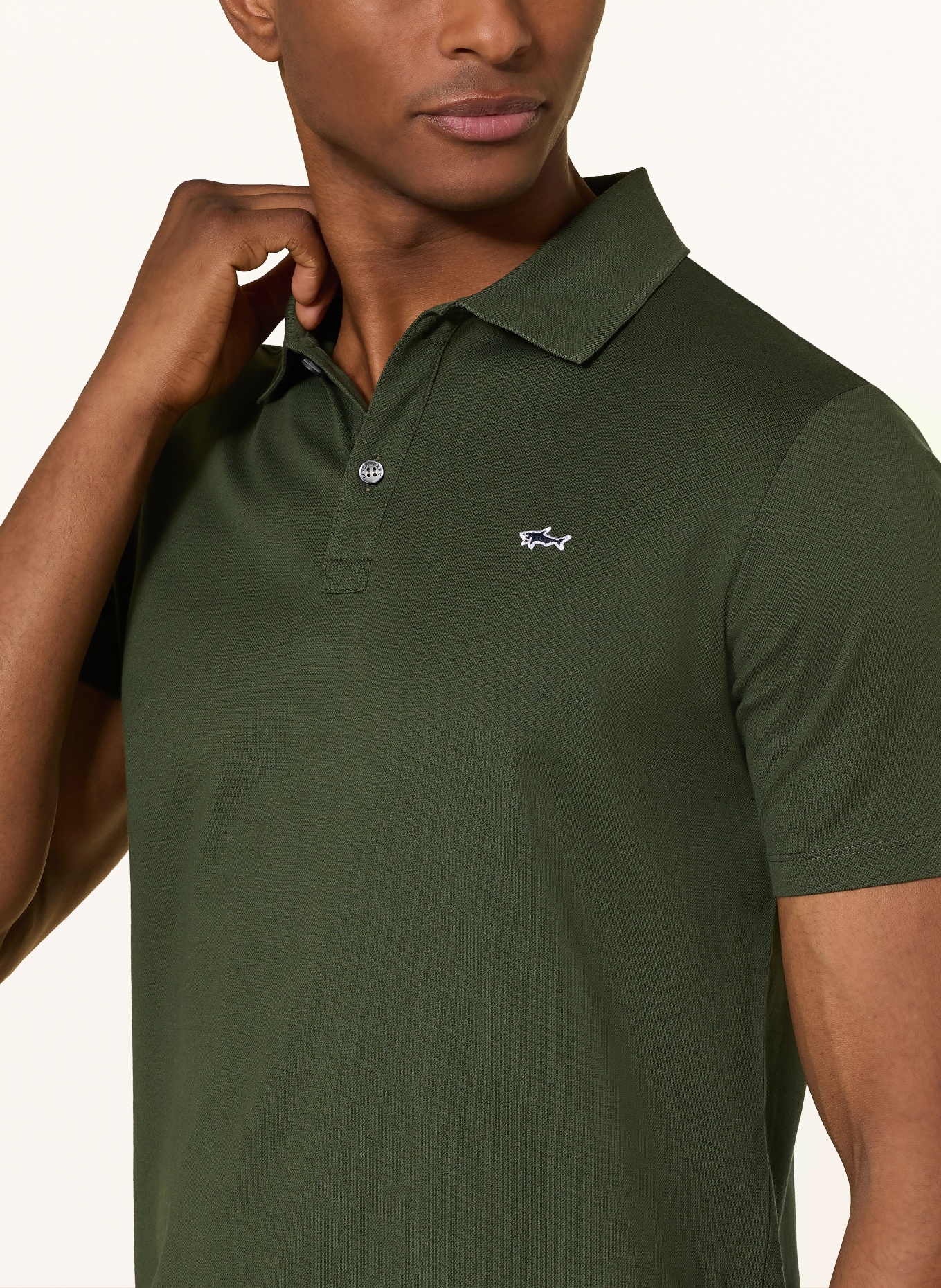 PAUL & SHARK Piqué polokošile: ZELENÁ / BÍLÁ