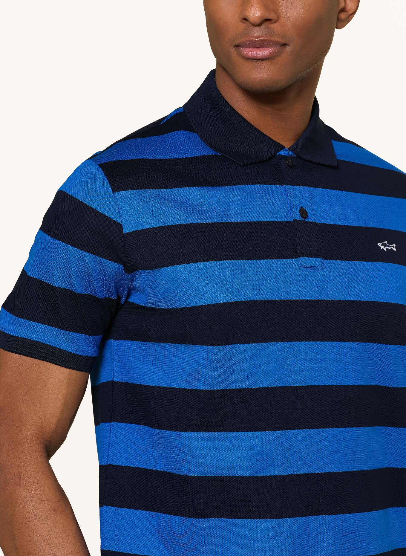 PAUL & SHARK Regular fit piqué polo shirt: DARK BLUE / BLUE