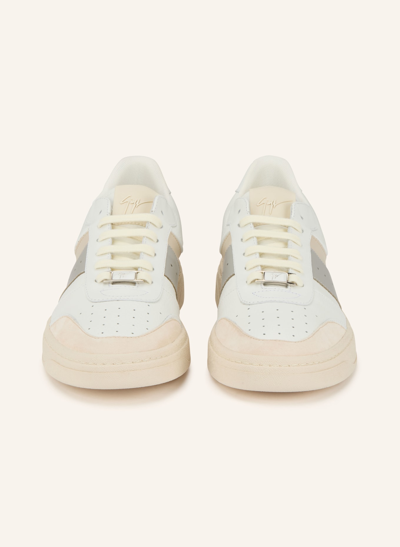 GIUSEPPE ZANOTTI DESIGN Sneaker GZ94: WEISS / BEIGE / GRAU