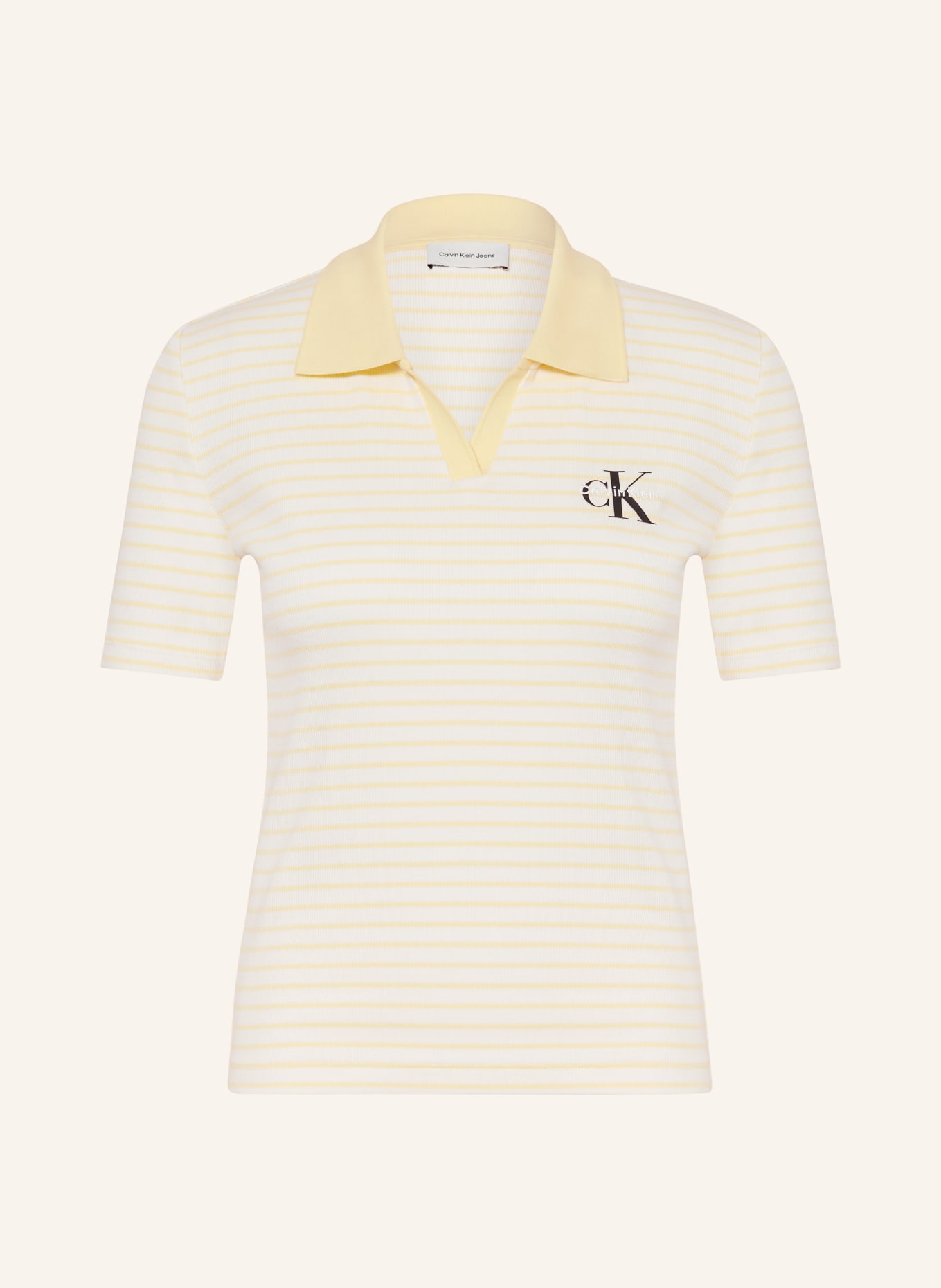 Calvin Klein Jeans Jersey-Poloshirt: CREME / GELB