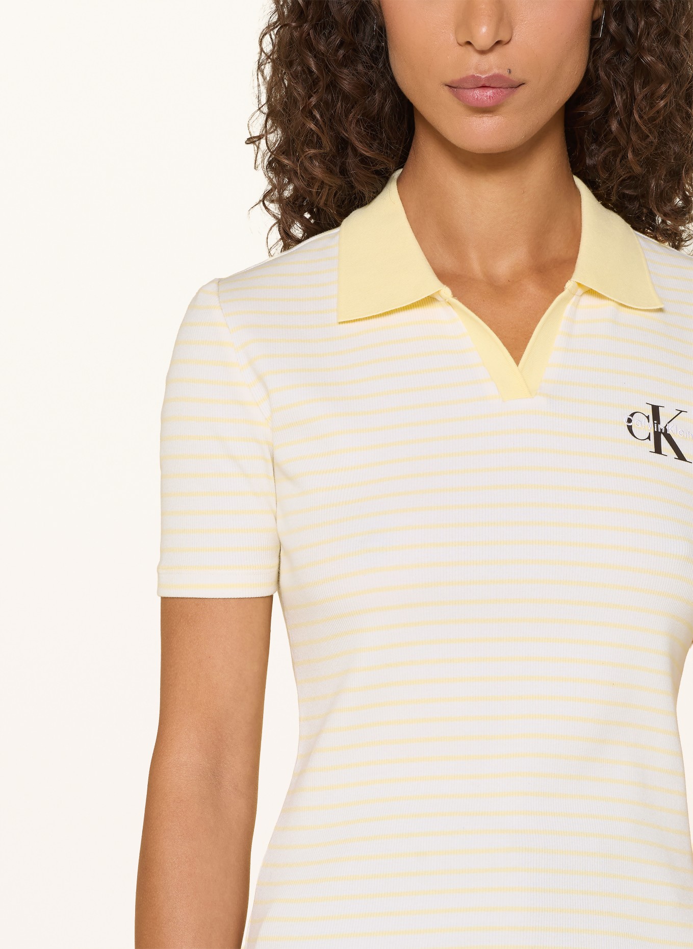 Calvin Klein Jeans Jersey-Poloshirt: CREME / GELB