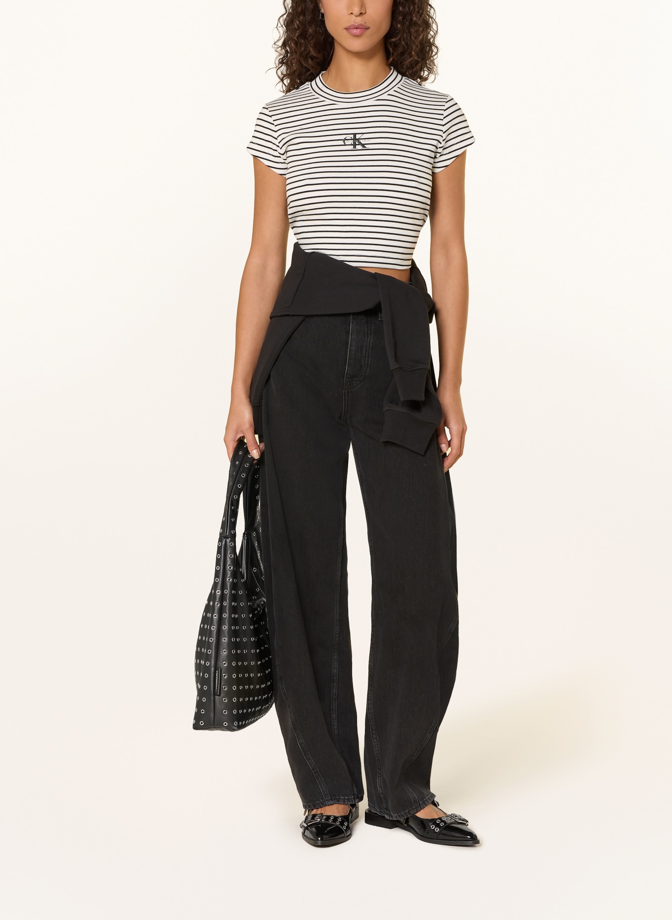 Calvin Klein Jeans Krátké tričko: REŽNÁ / ČERNÁ