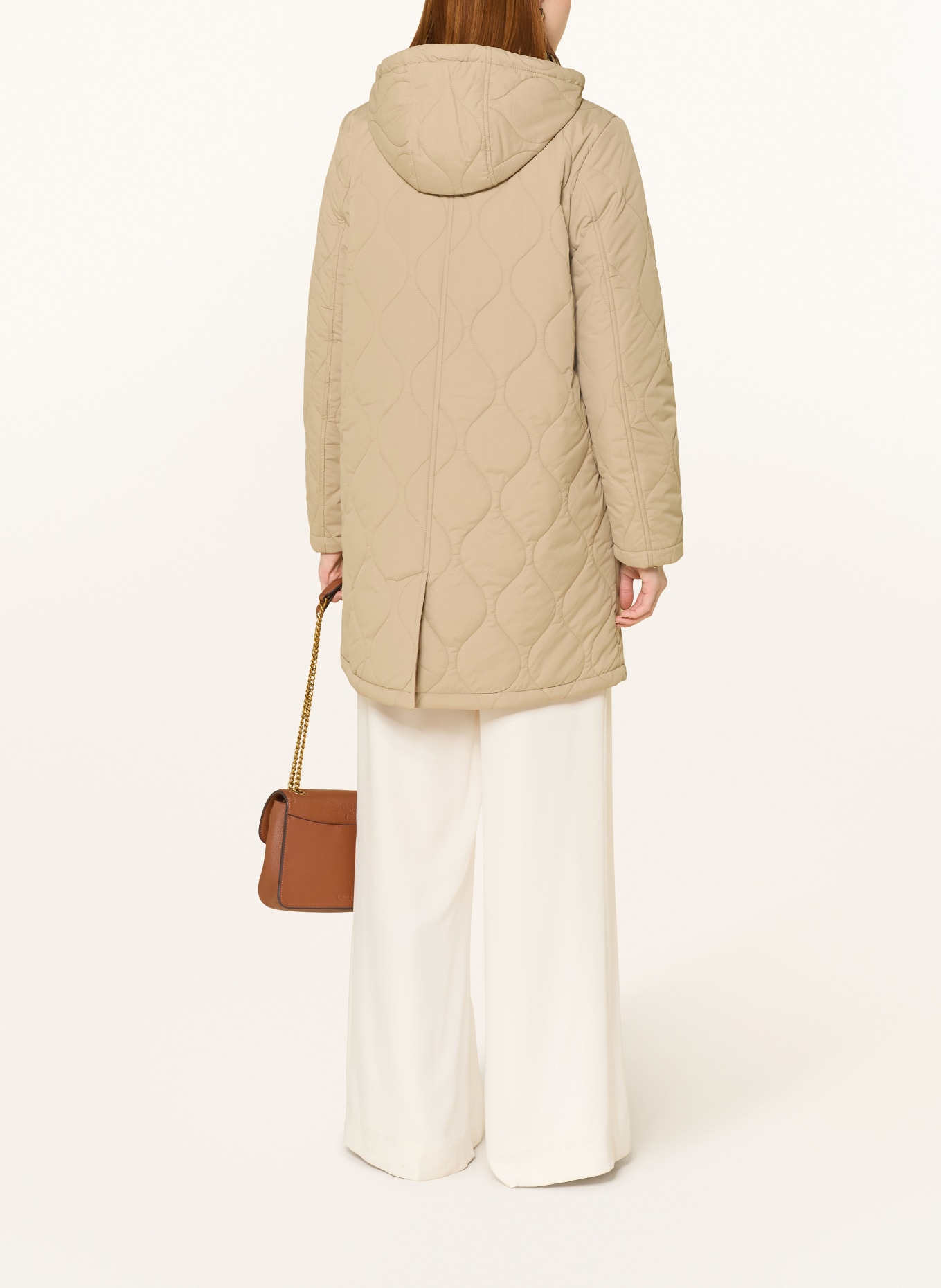LAUREN RALPH LAUREN Steppmantel mit abnehmbarer Kapuze: CAMEL / BRAUN