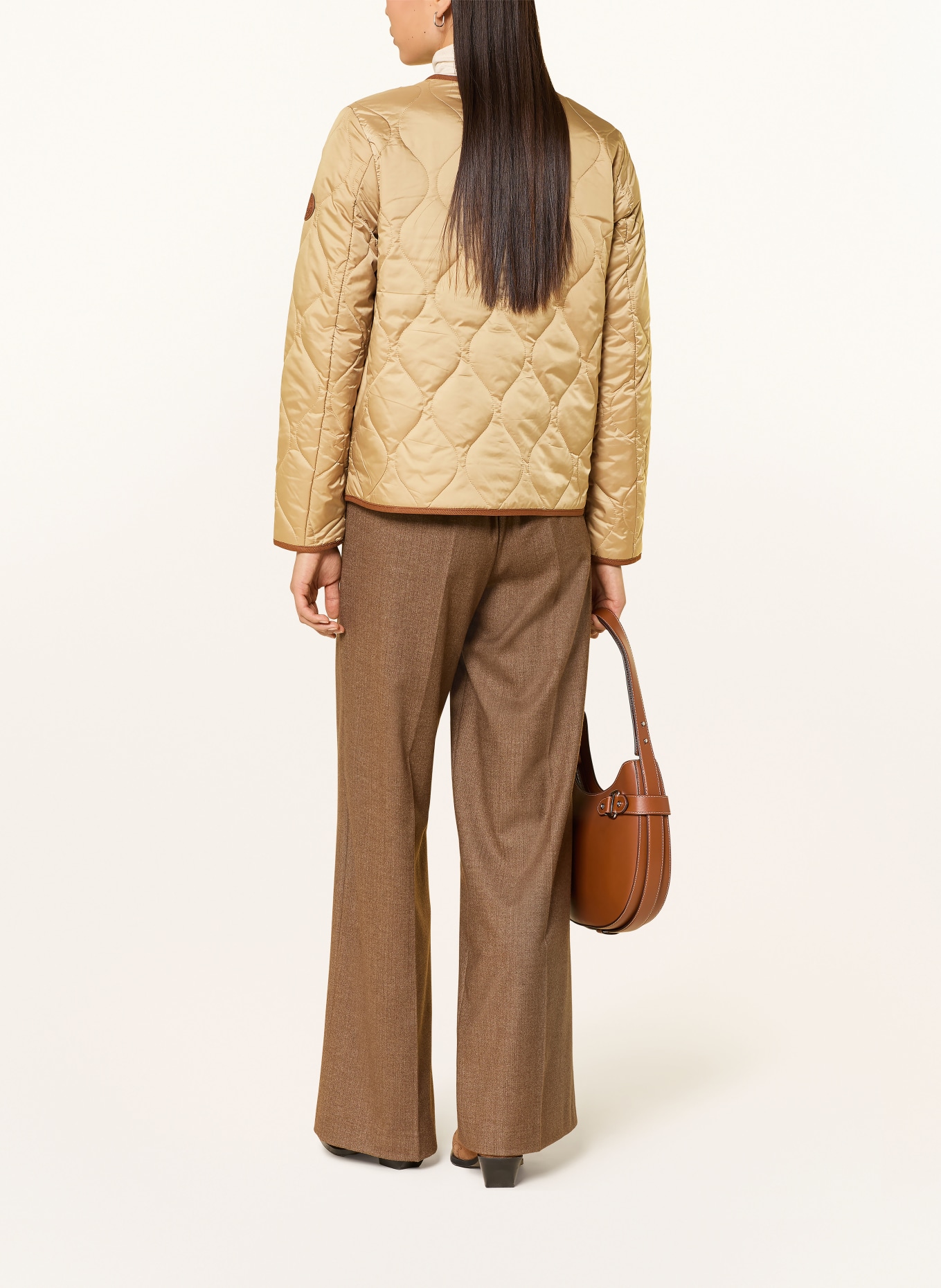 LAUREN RALPH LAUREN quilted jacket: BEIGE / LIGHT BROWN