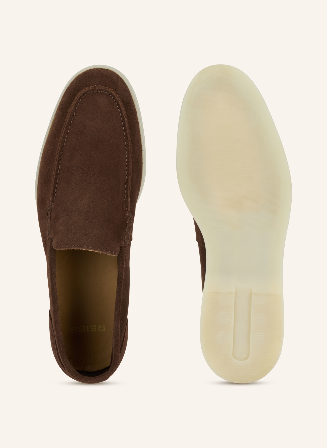 REISS KASON slip-on shoe: DARK BROWN