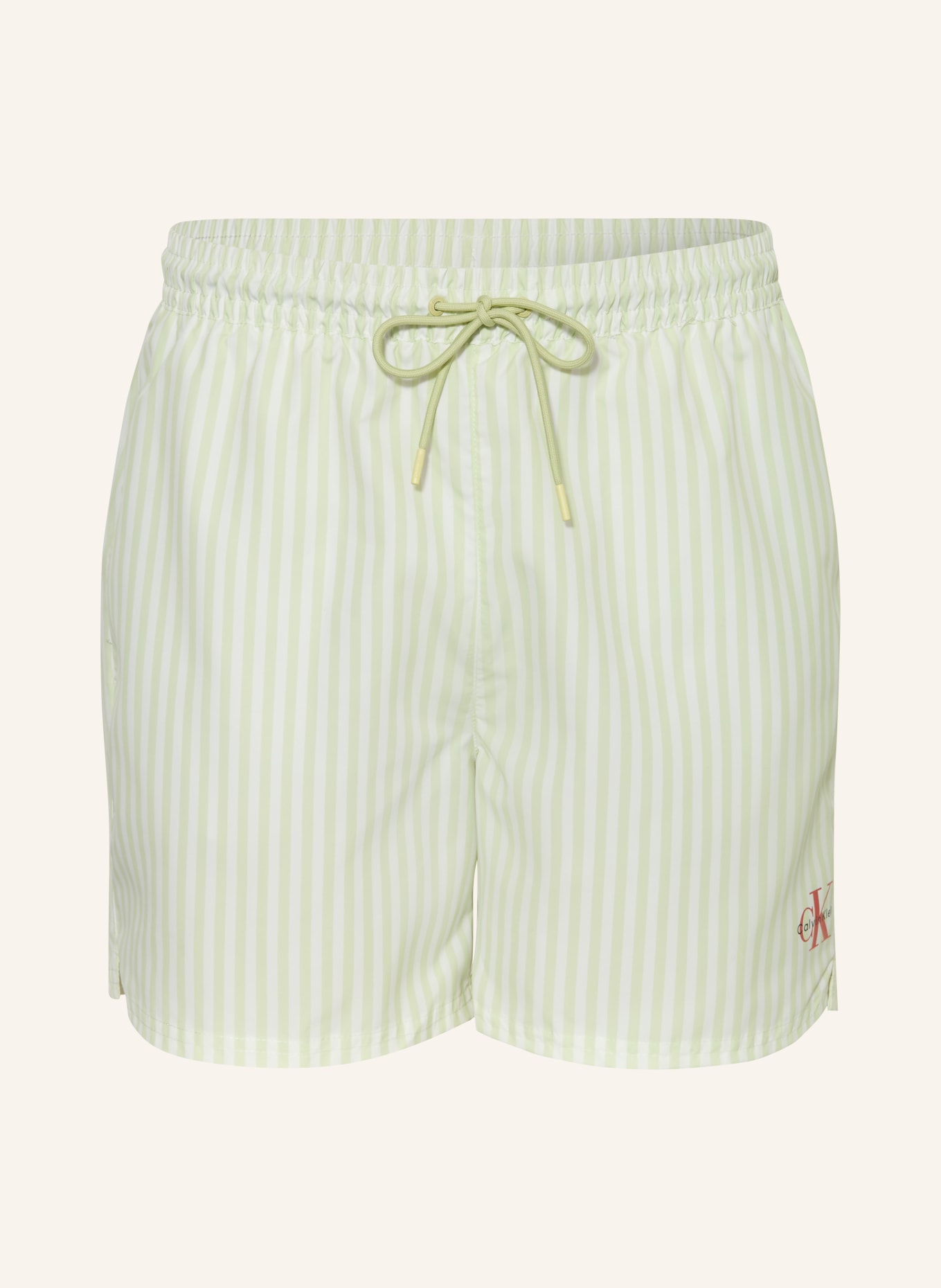 Calvin Klein Badeshorts: HELLGRÜN / ECRU