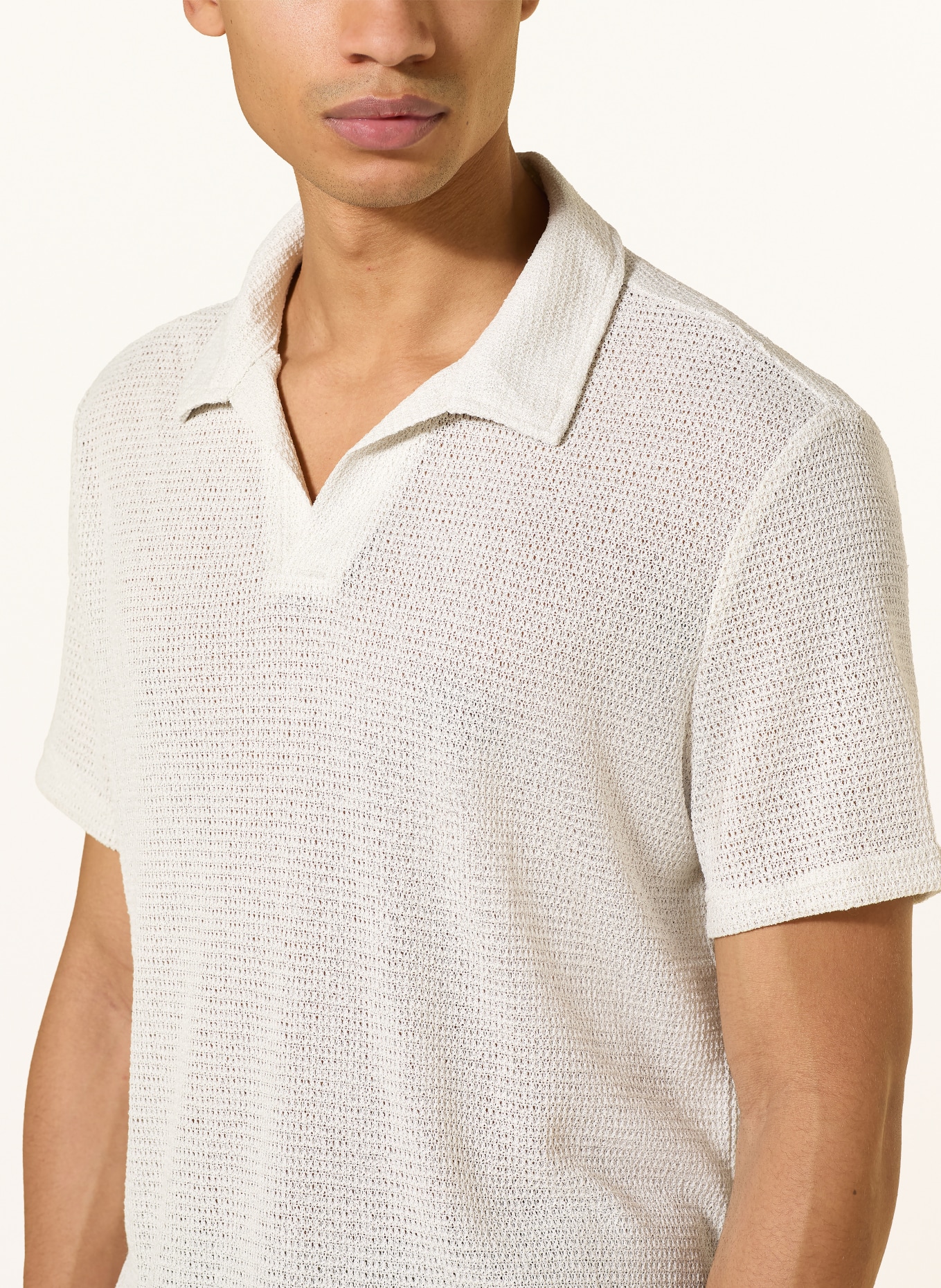 Calvin Klein Strick-Poloshirt: ECRU