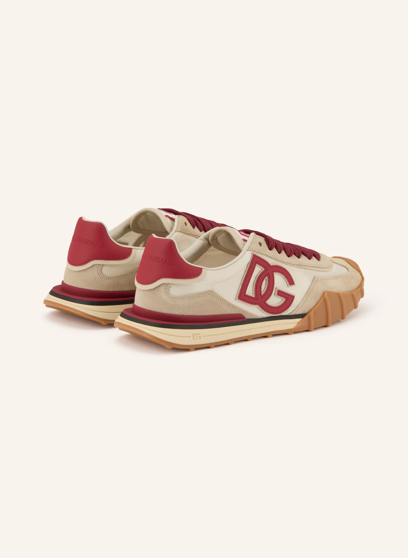 DOLCE & GABBANA Sneaker DG ATHLETIC: HELLBRAUN / DUNKELROT