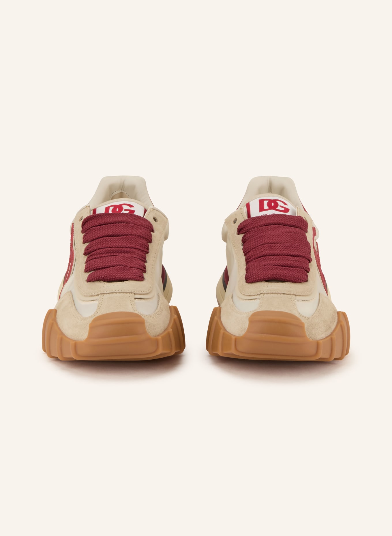 DOLCE & GABBANA Sneaker DG ATHLETIC: HELLBRAUN / DUNKELROT