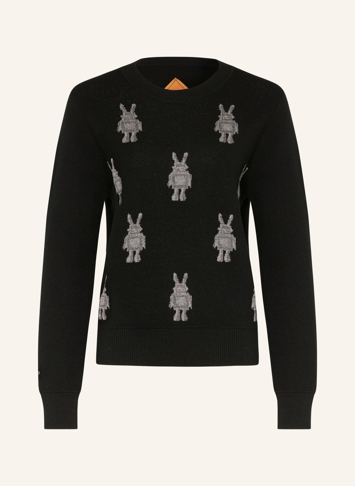 MCM Svetr s třpytivou přízí: ČERNÁ / SVĚTLE ŠEDÁ