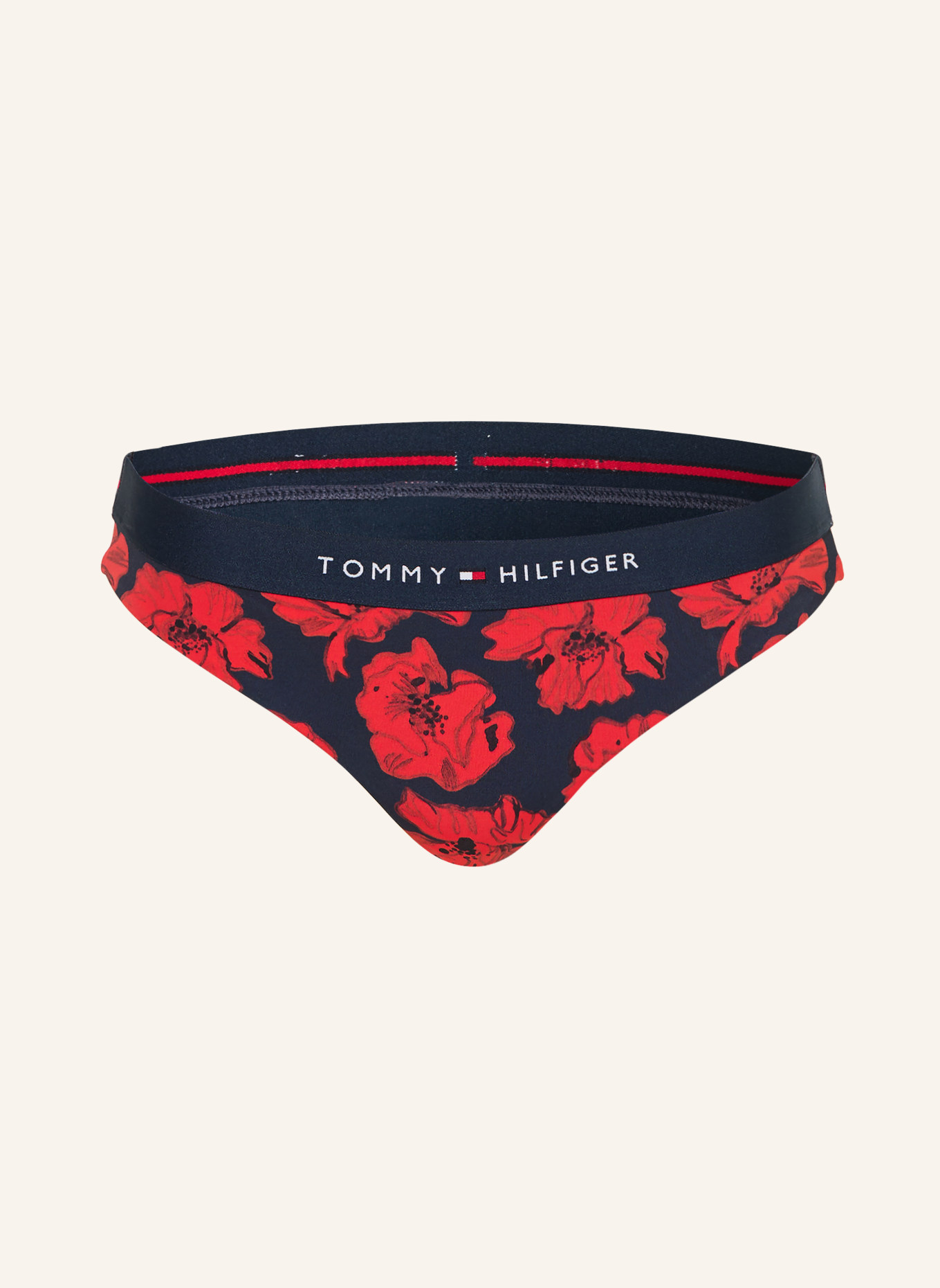 TOMMY HILFIGER Basic-Bikini-Hose: ROT / DUNKELBLAU