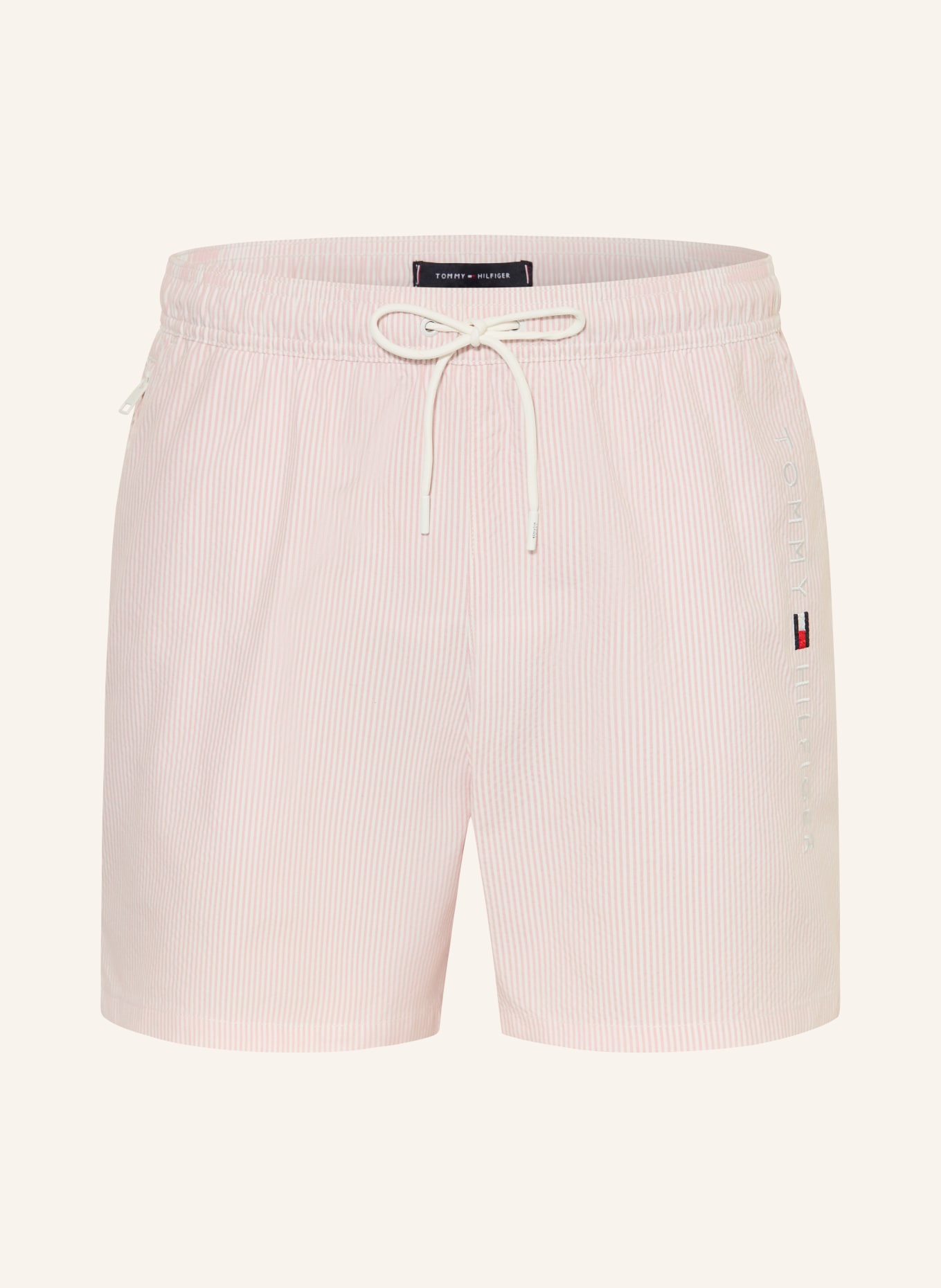 TOMMY HILFIGER Badeshorts: ROSA / WEISS