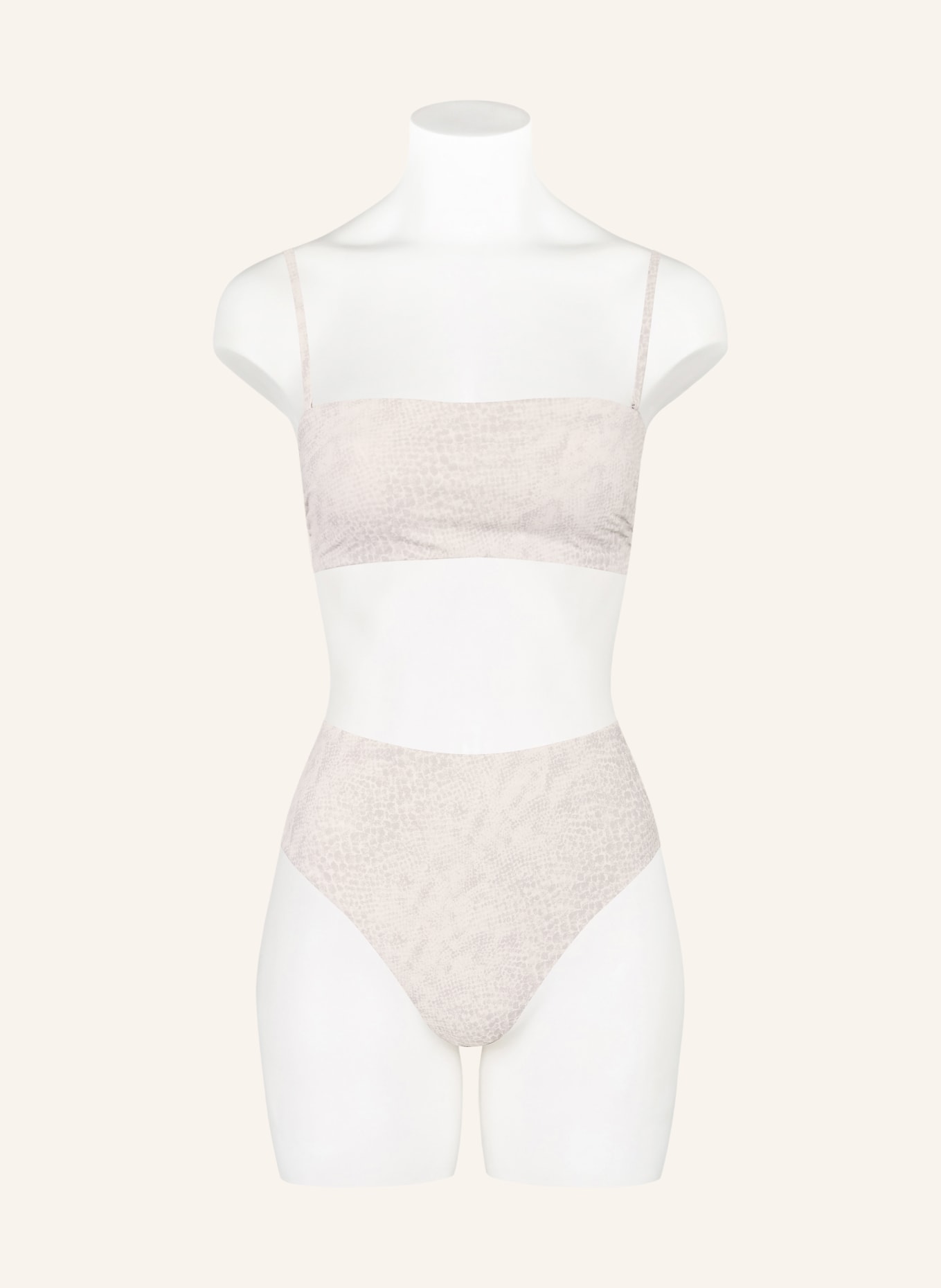 Calvin Klein High-Waist-Bikini-Hose: GRAU / CREME