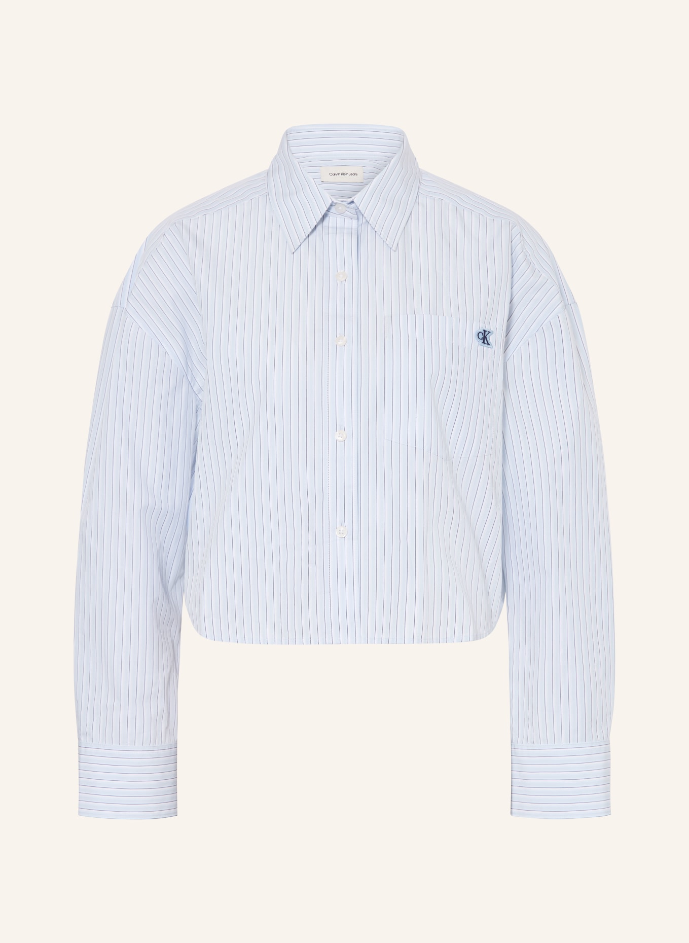 Calvin Klein Jeans Hemdbluse: HELLBLAU / WEISS / SCHWARZ