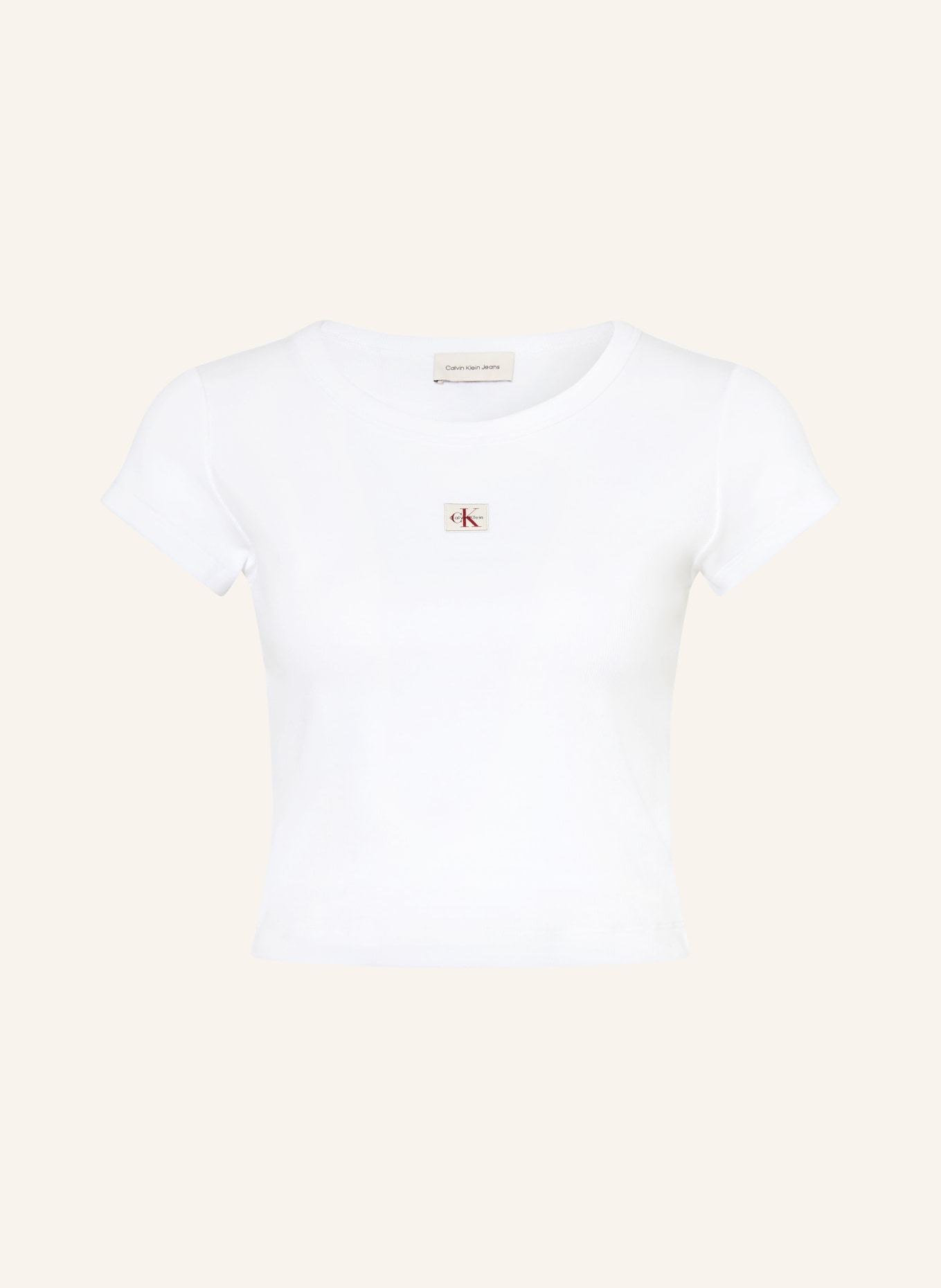 Calvin Klein Jeans Cropped-Shirt: WEISS