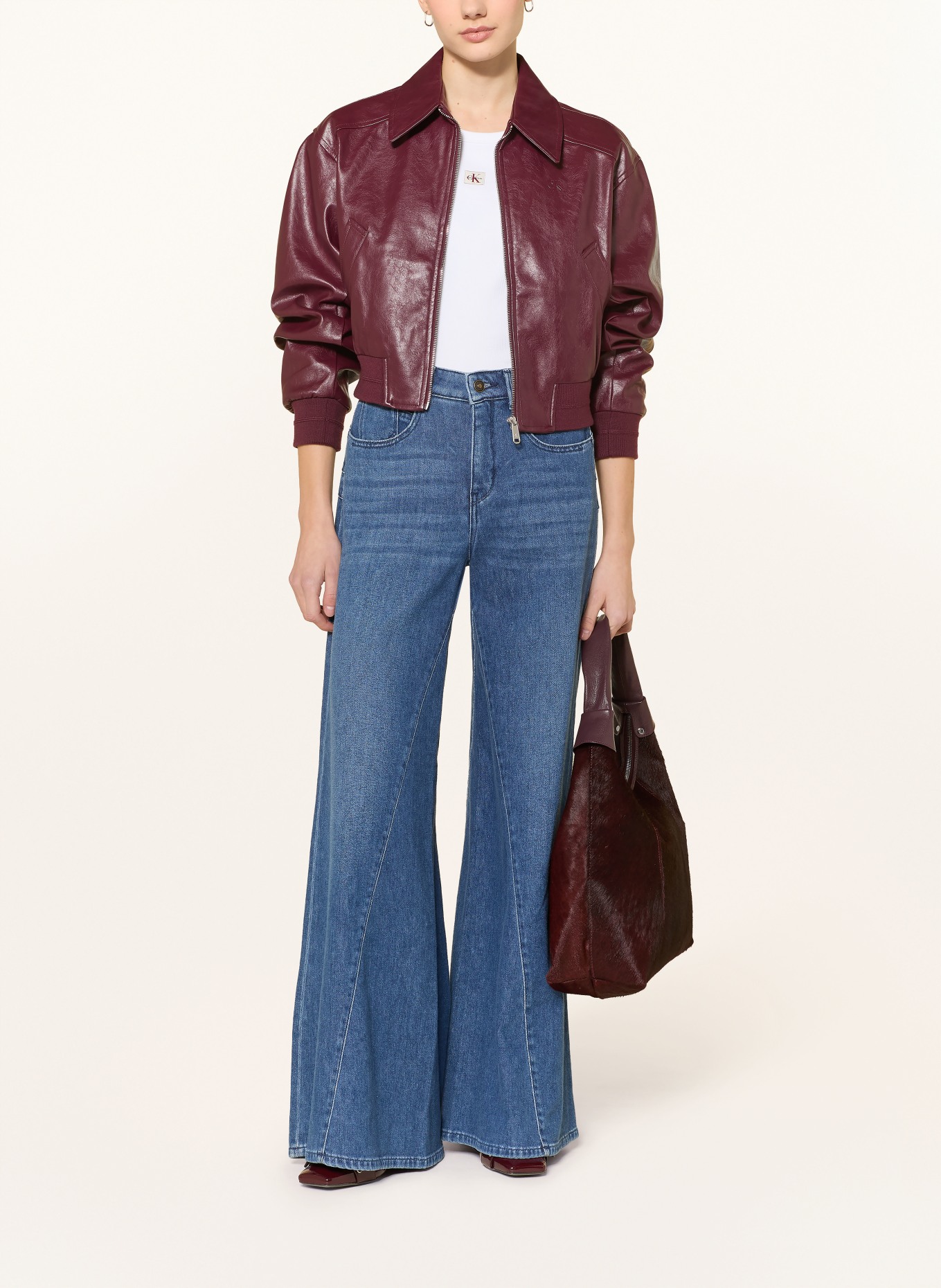 Calvin Klein Jeans Cropped-Shirt: WEISS