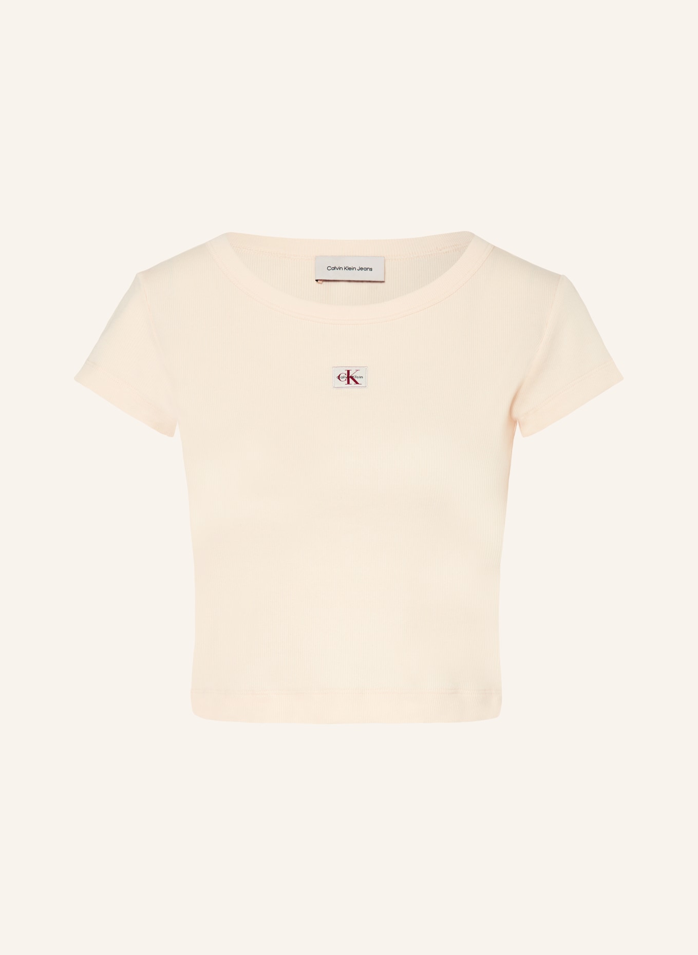 Calvin Klein Jeans Cropped-Shirt: CREME