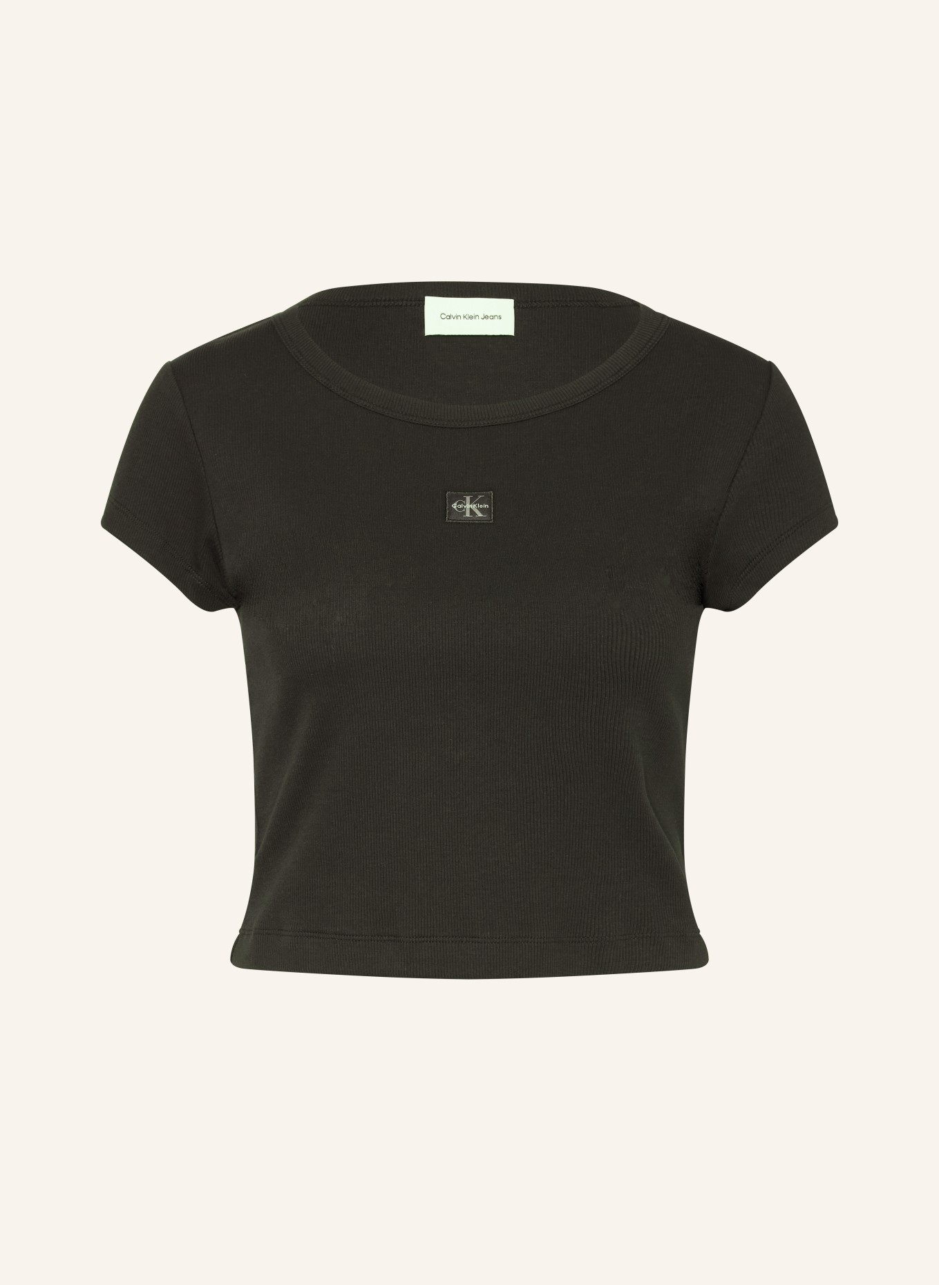 Calvin Klein Jeans Cropped-Shirt: SCHWARZ