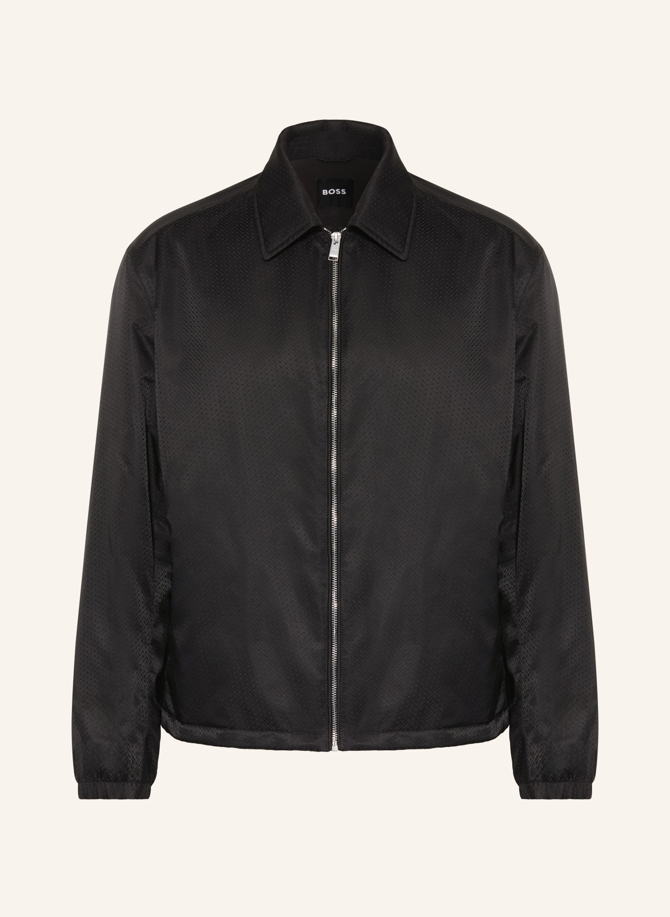 BOSS Žakárová bunda CRESTELL: ČERNÁ