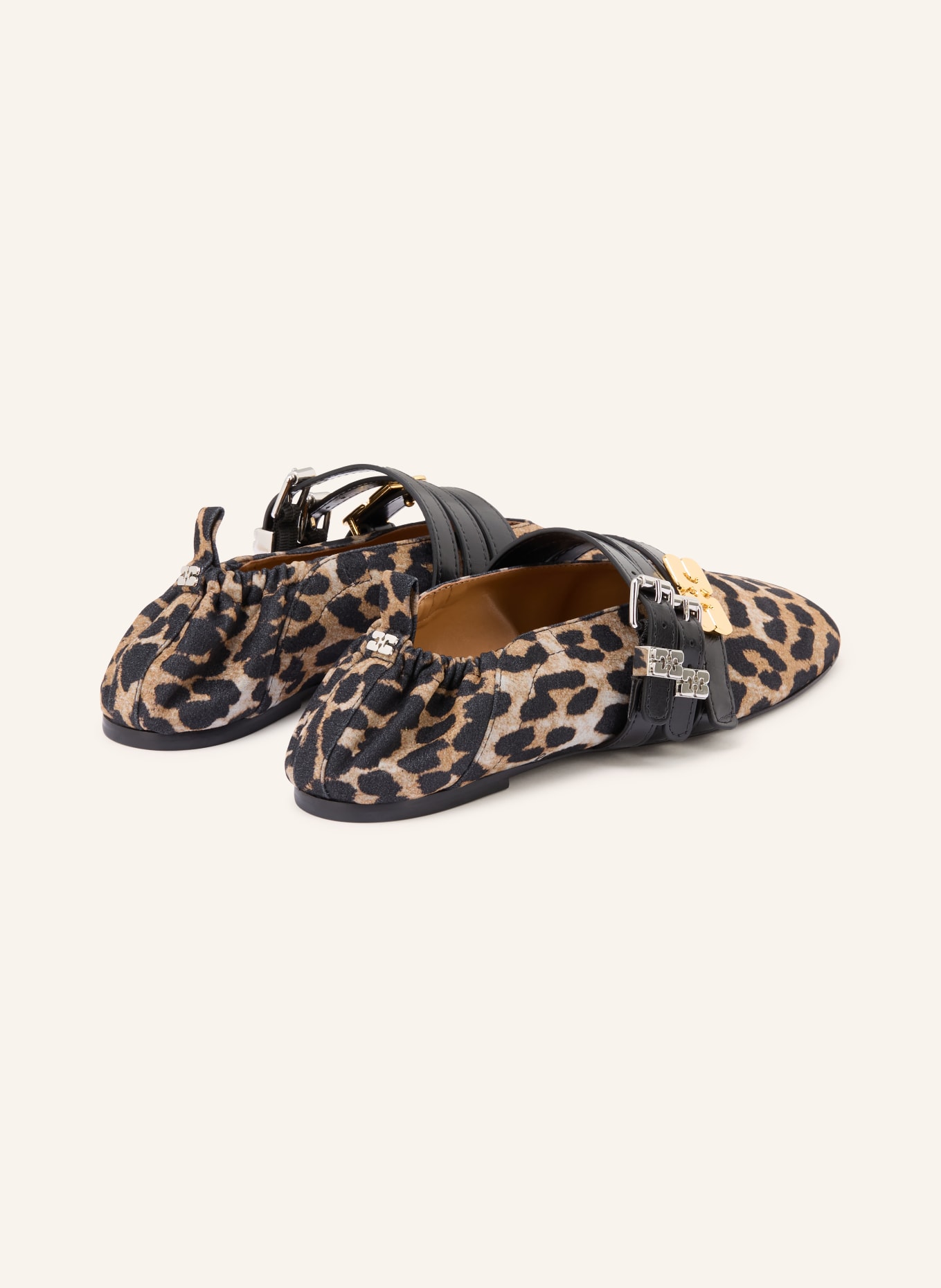 GANNI Baleríny Mary Jane SUE: ČERNÁ / VELBLOUDÍ