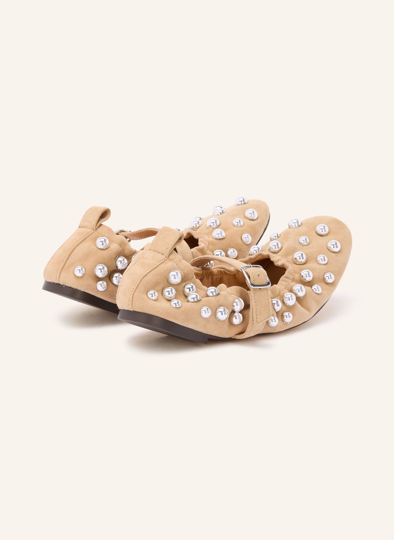 STEVE MADDEN Mary-Jane-Ballerinas SUNRAYS mit Nieten: BEIGE