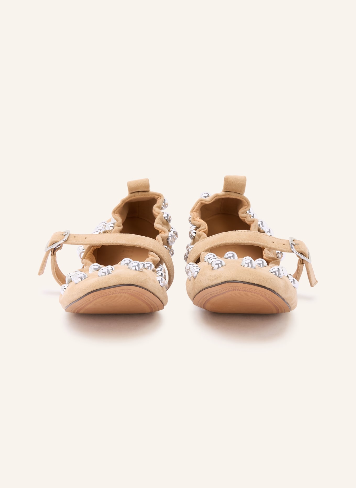 STEVE MADDEN Mary-Jane-Ballerinas SUNRAYS mit Nieten: BEIGE