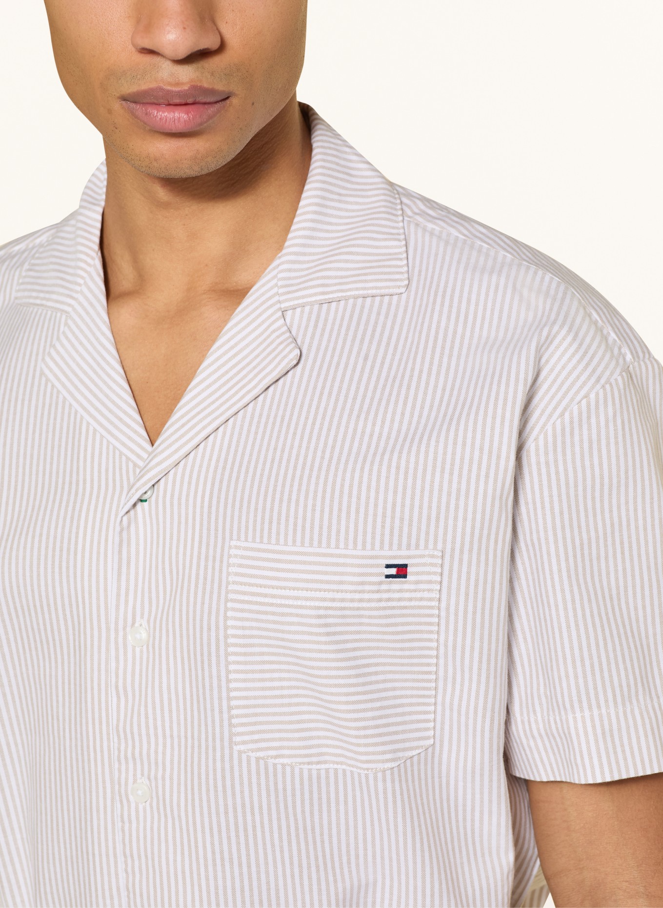 TOMMY HILFIGER Krótkie piżamy: BEŻOWY / ECRU