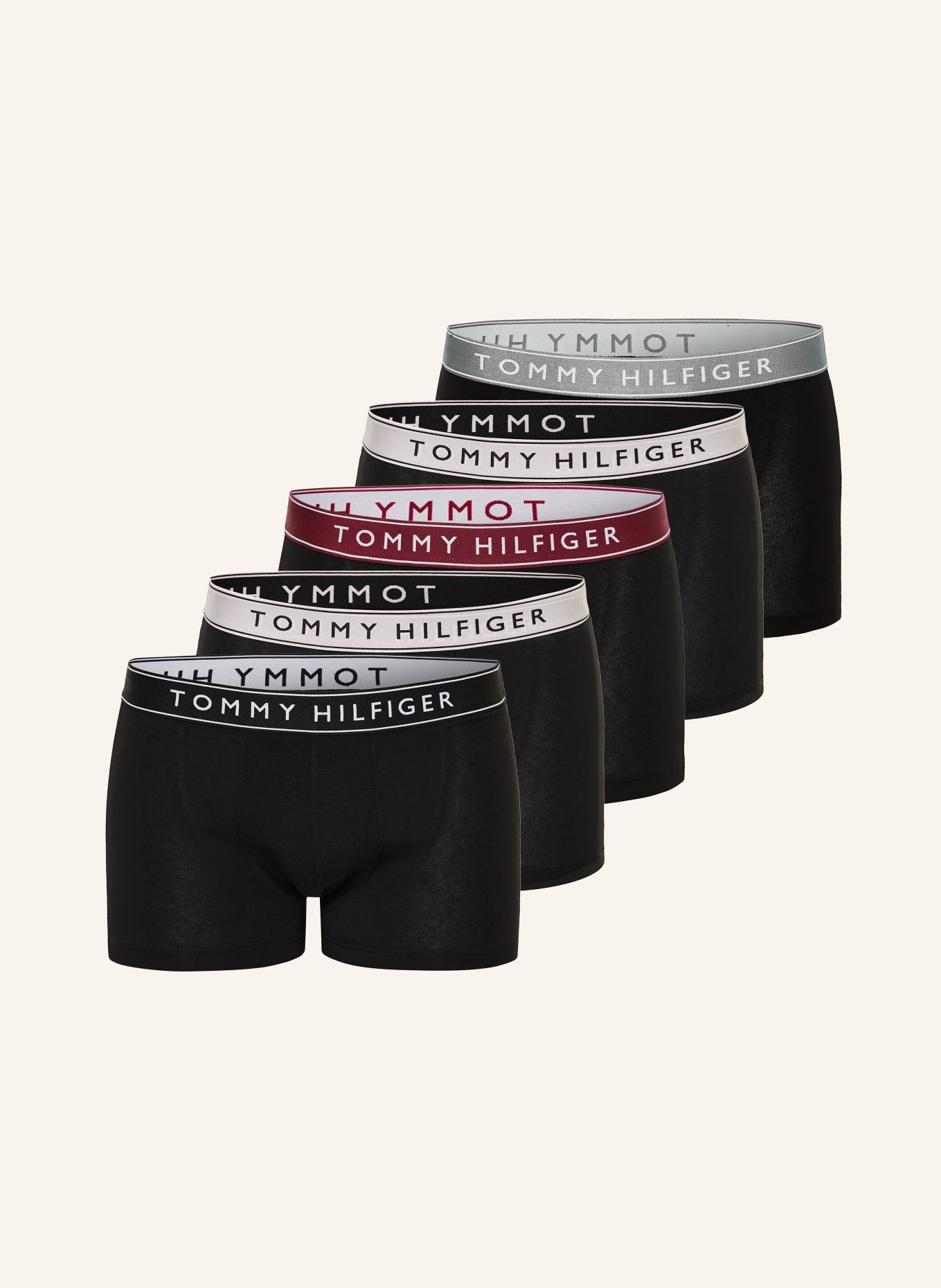 TOMMY HILFIGER 5-pak bokserek: CZARNY / KREMOWY