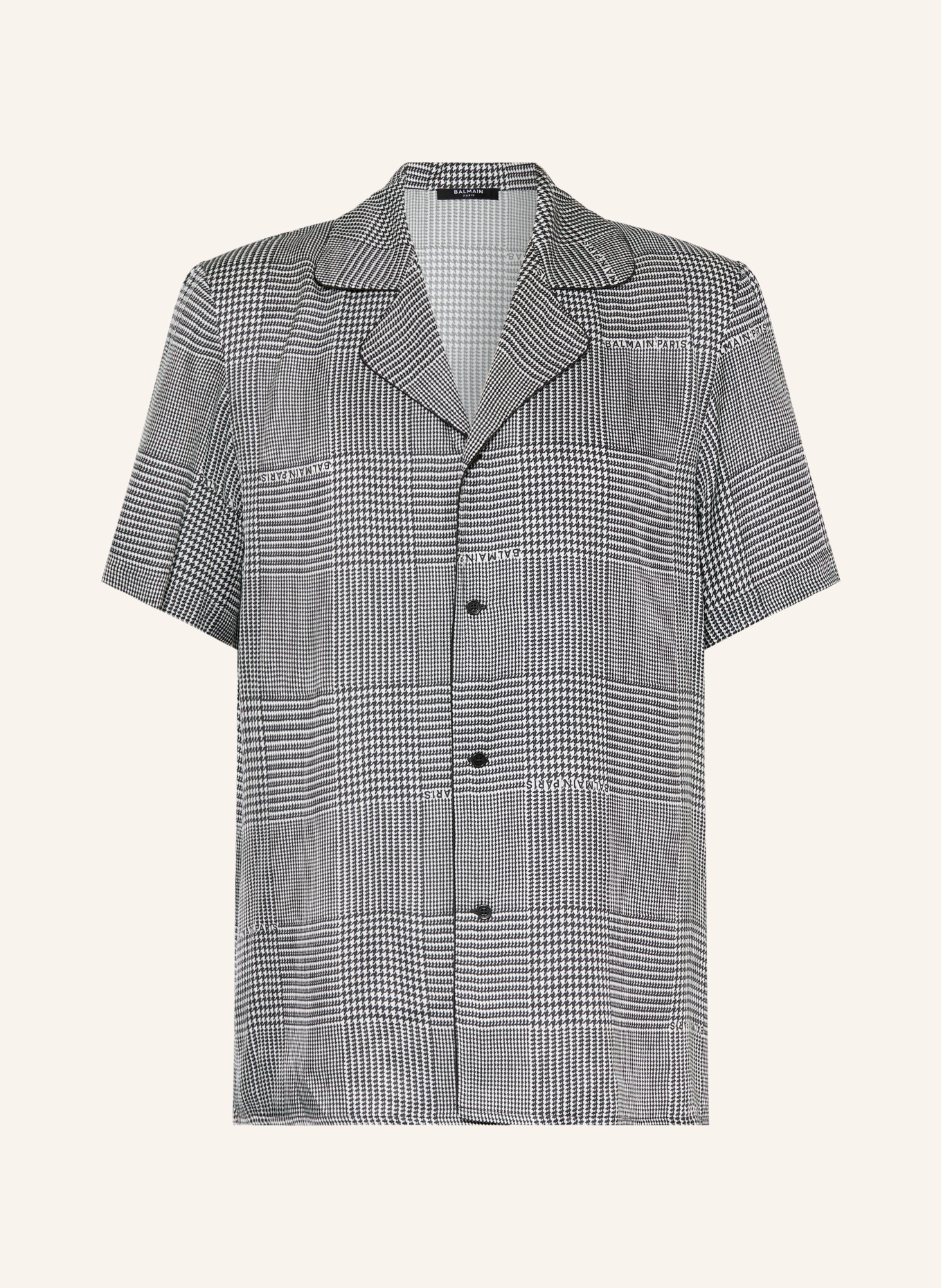 BALMAIN Resorthemd Comfort Fit: SCHWARZ / WEISS