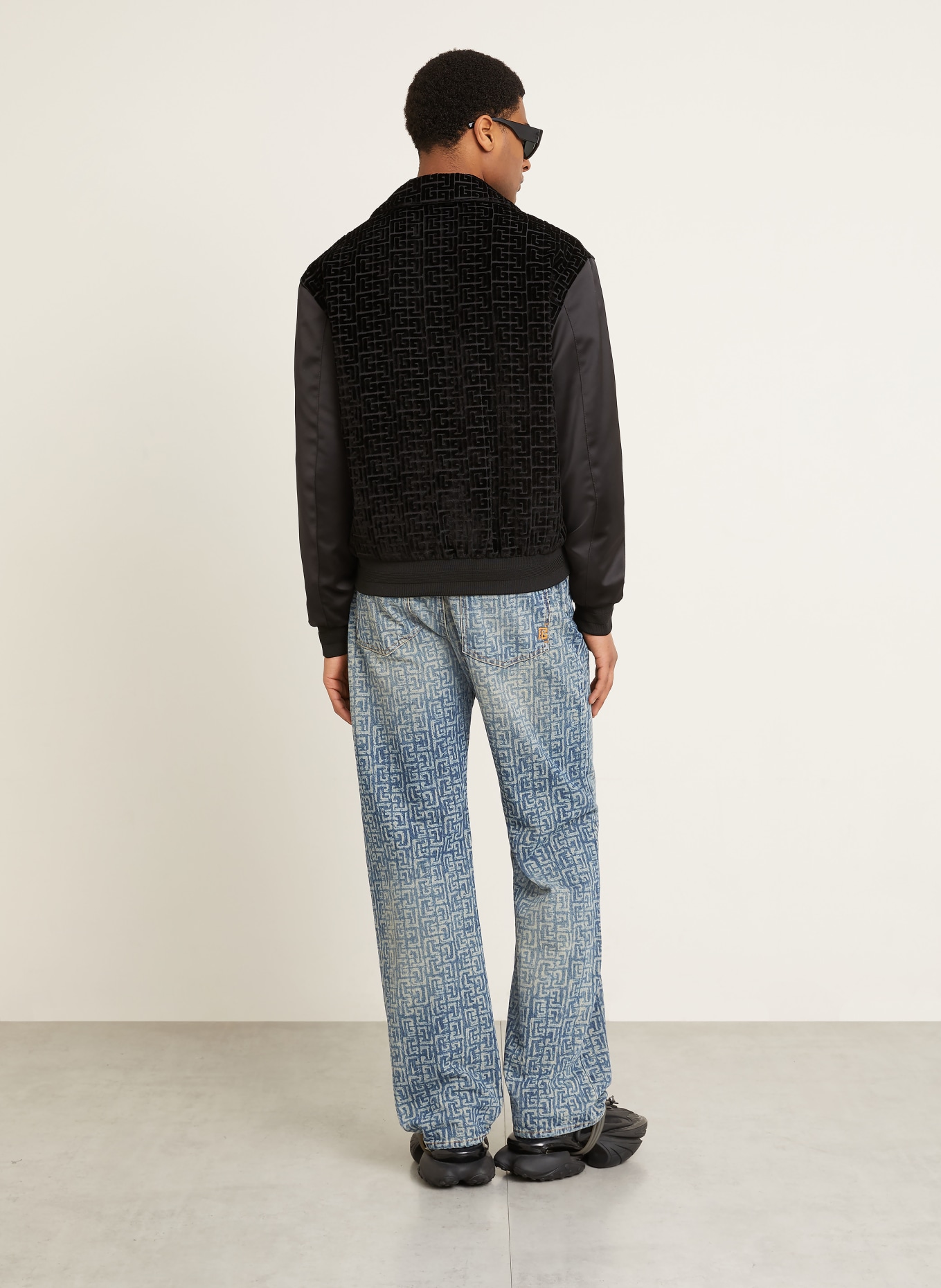 BALMAIN Jacke im Materialmix: SCHWARZ