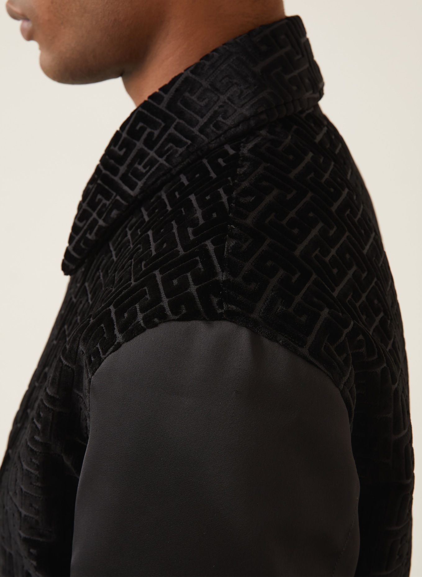 BALMAIN Jacke im Materialmix: SCHWARZ