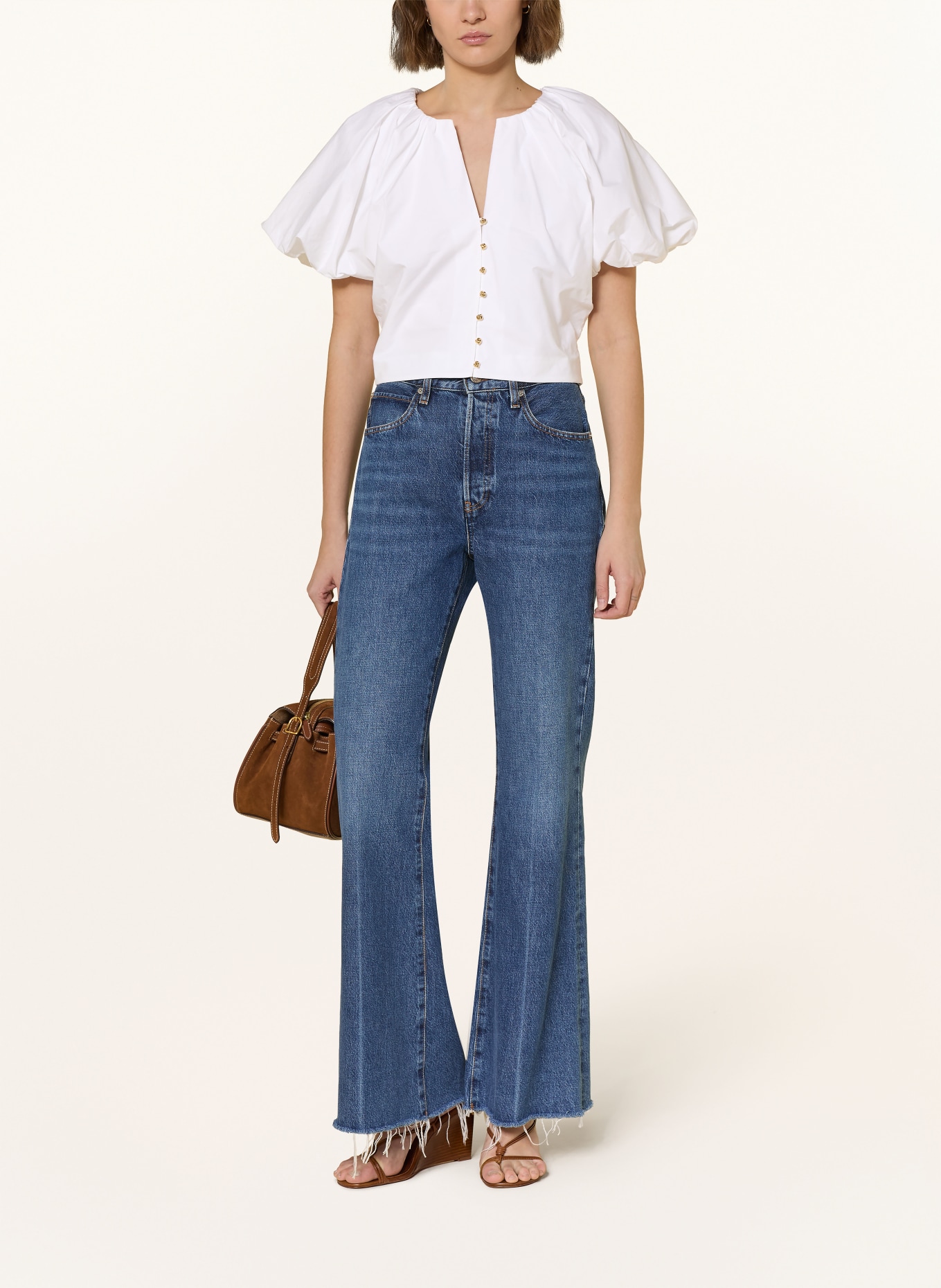 FRAME Bluse THE DRAMATIC SLEEVE BLOUSE: WEISS