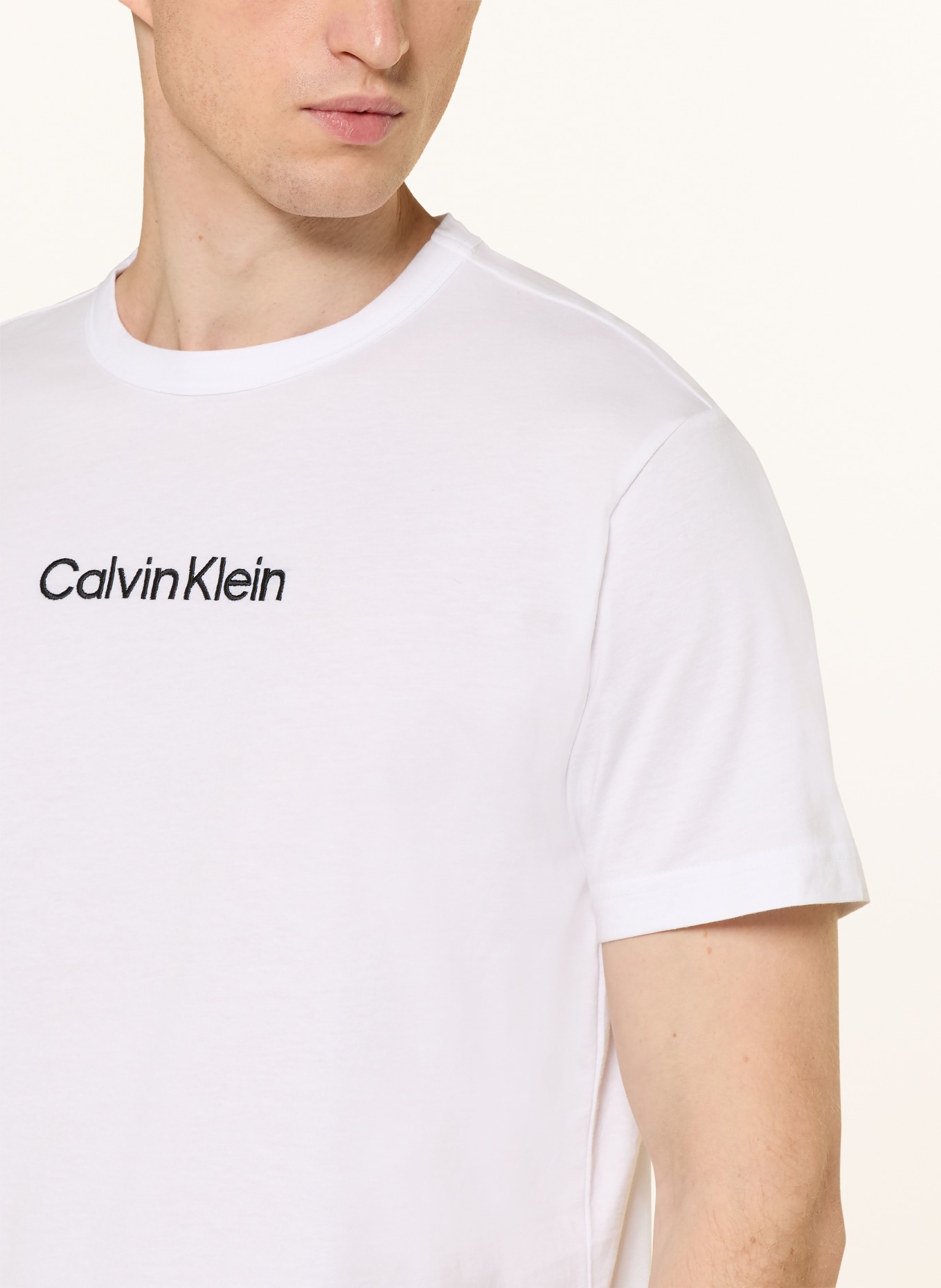 Calvin Klein Shorty-Schlafanzug: WEISS / BLAU