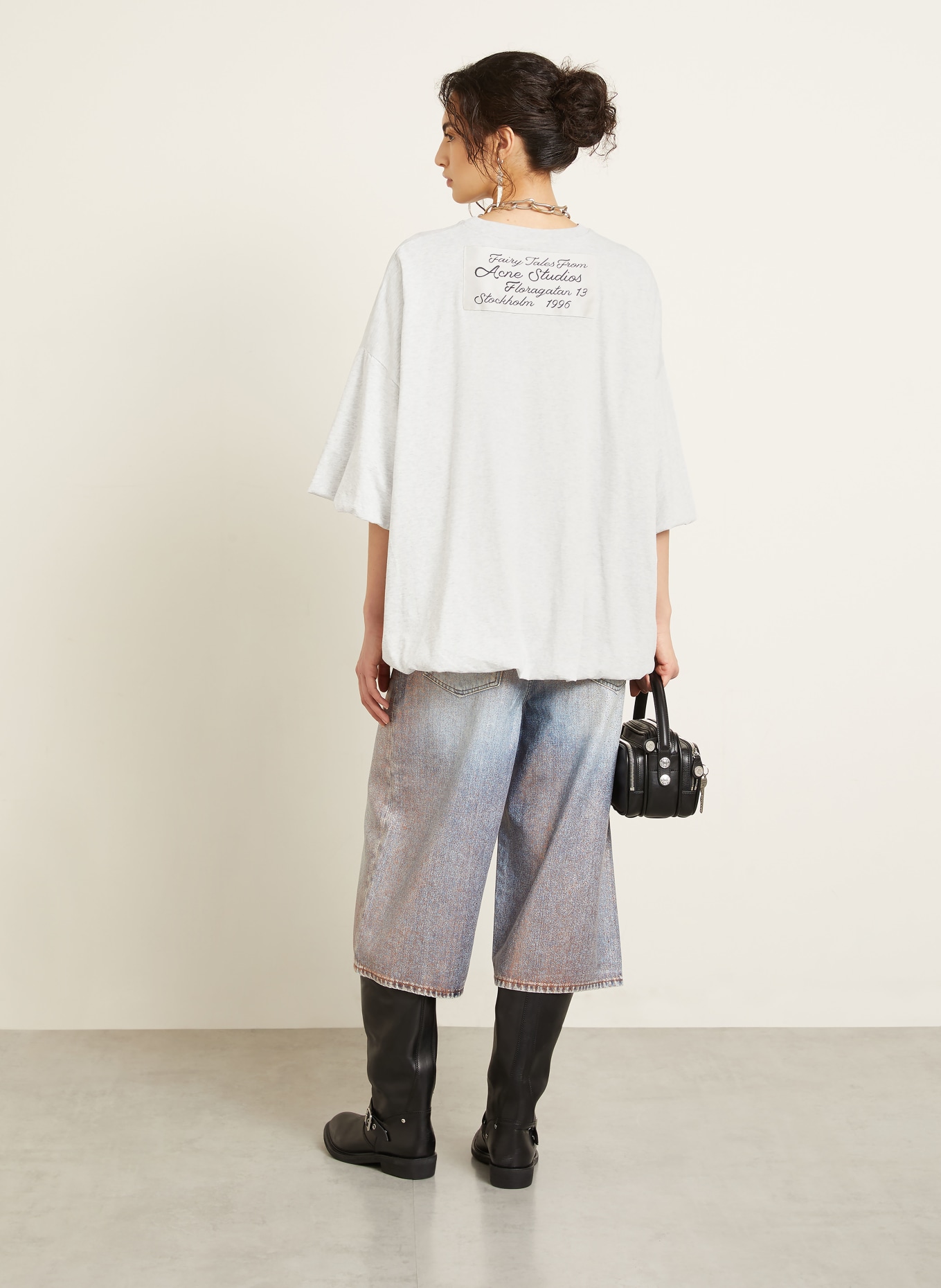 Acne Studios Oversized-Shirt mit 3/4-Arm: HELLGRAU
