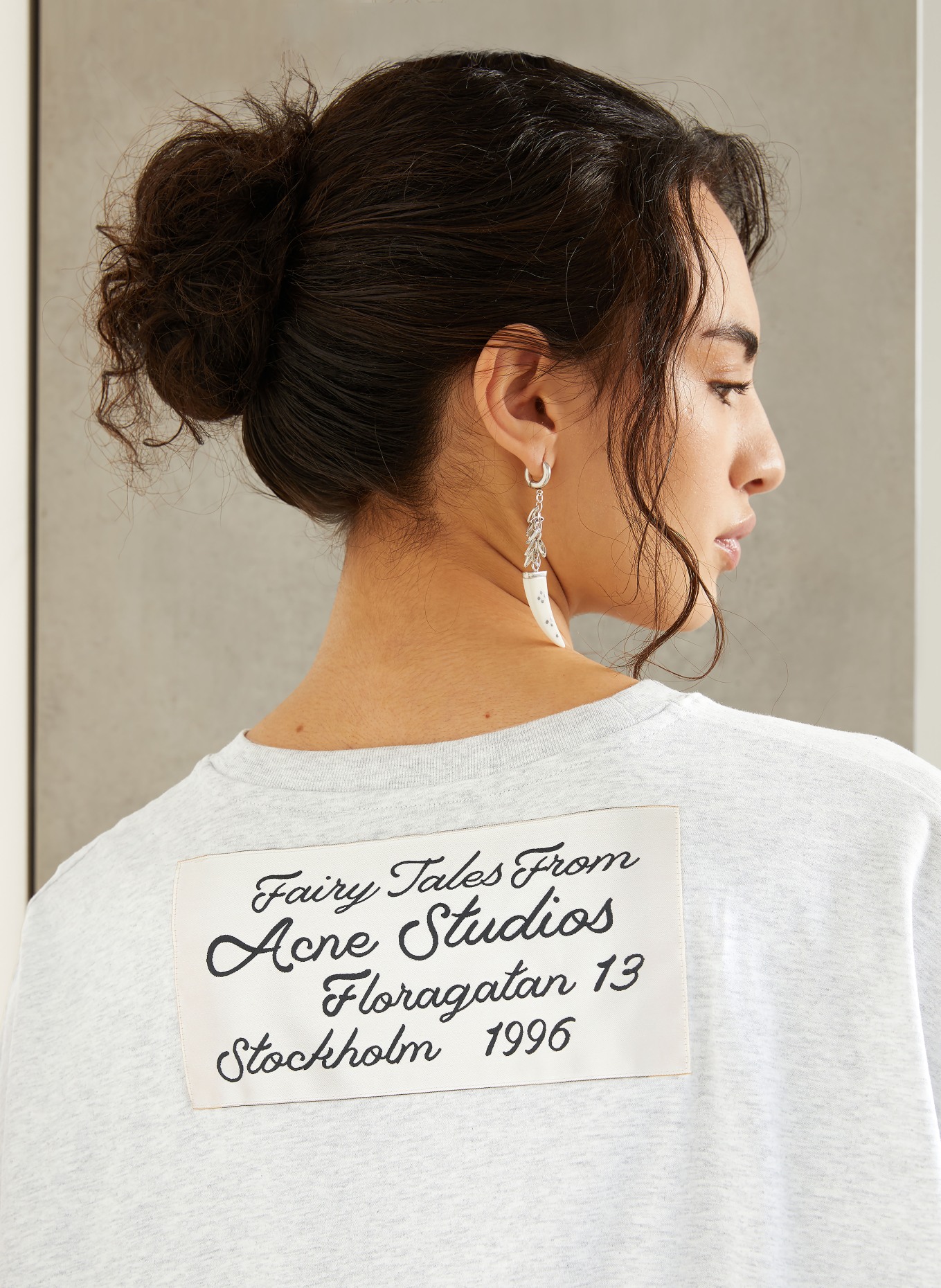 Acne Studios Oversized-Shirt mit 3/4-Arm: HELLGRAU