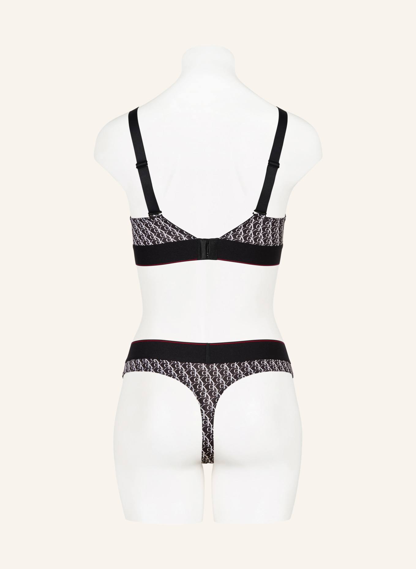 Calvin Klein Sznur GRAPHIC MONOGRAM: CZARNY / CZERWONY / BIAŁY