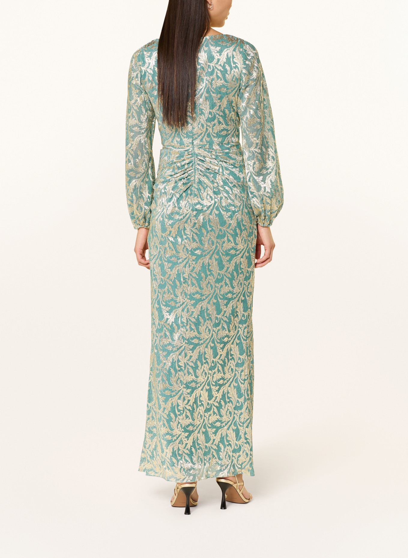 ADRIANNA PAPELL Abendkleid mit Glitzergarn: MINT / GOLD