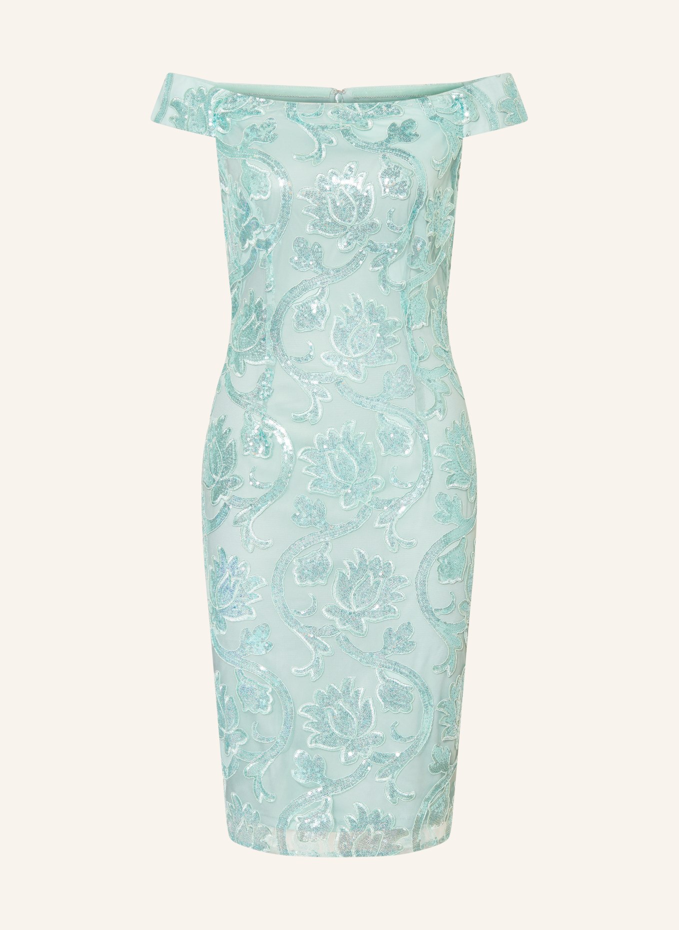 ADRIANNA PAPELL Koktejlové šaty s flitry: MÁTOVÁ